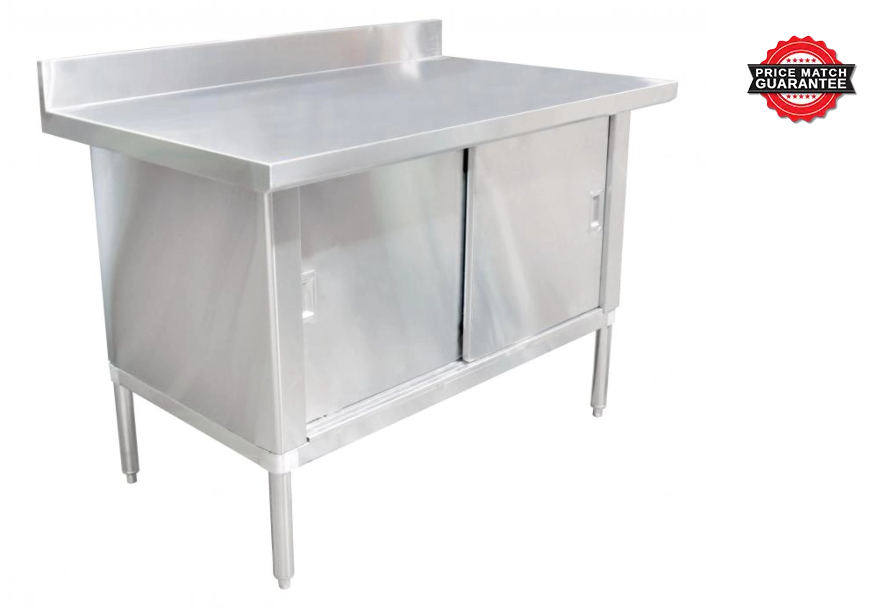Zanduco Worktable Cabinet - 30" x 60" with 3" Overhangs and 4" Backsplash