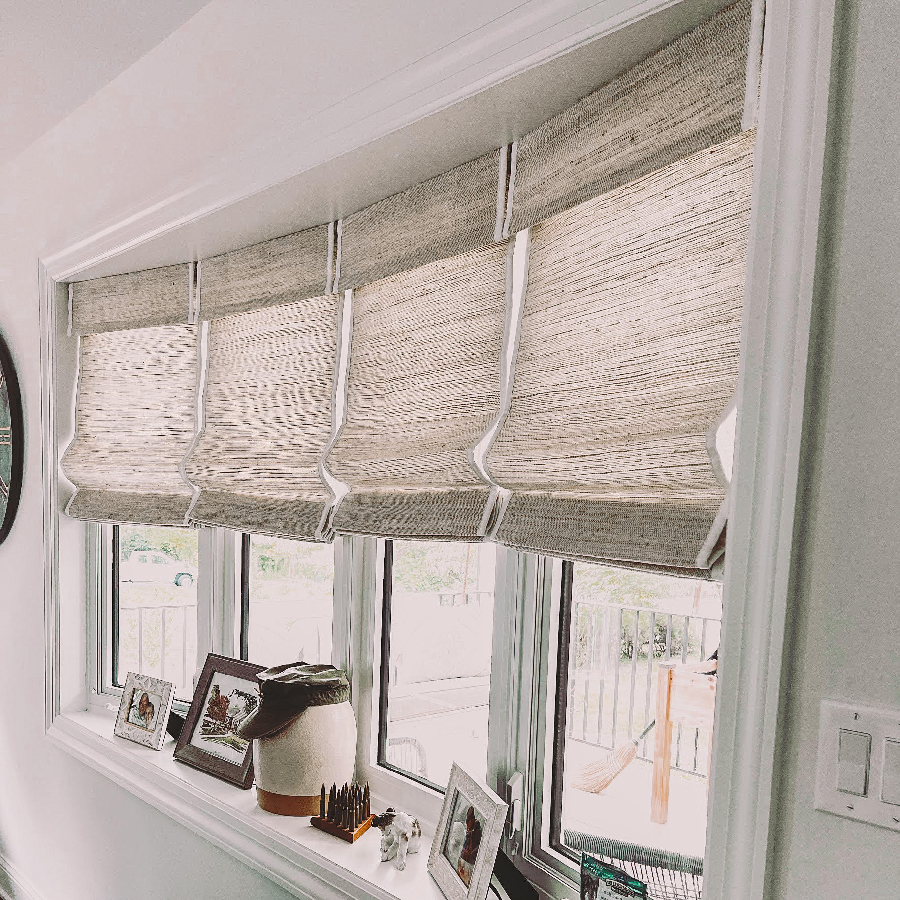 These Woven Wood shades in Morganville, NJ are such a beautiful custom choice and a nice contrast to your everyday blinds.