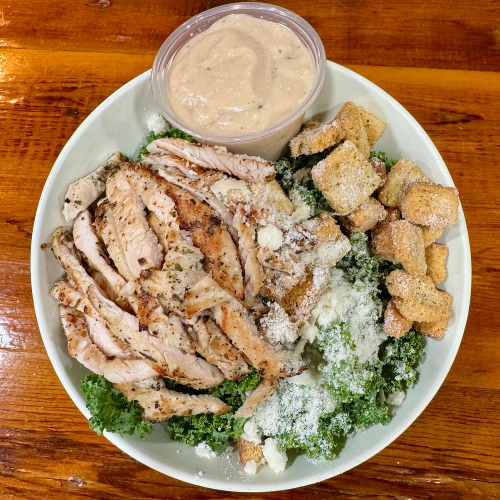 Chopped Kale Chicken Caesar Salad