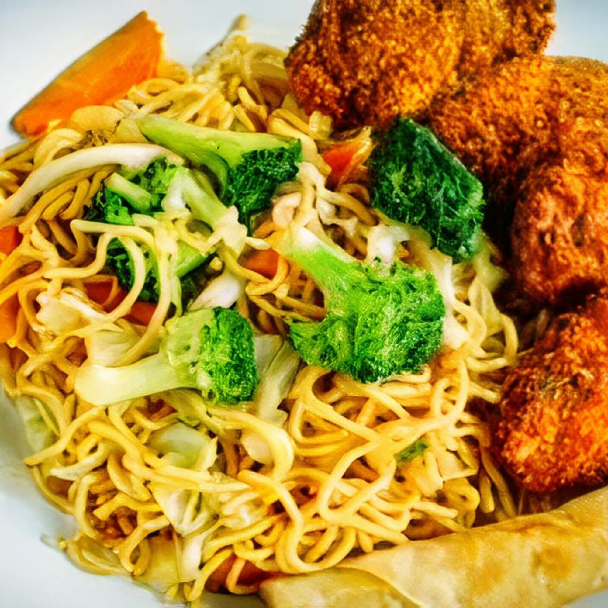 Combo #7 Chow Mein with BBQ Pork or BBQ Beef