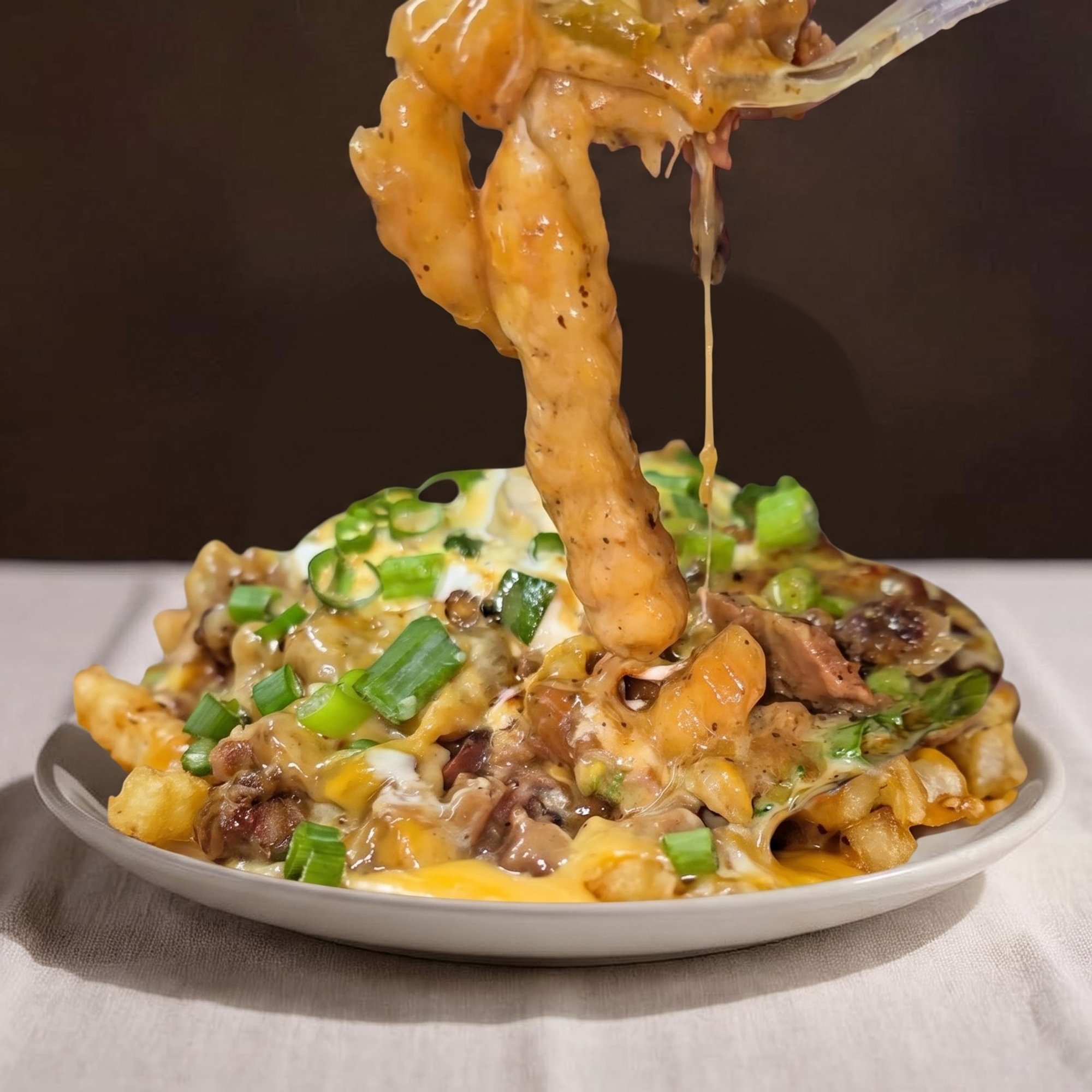 Pulled Chicken Loaded Fries Bowl