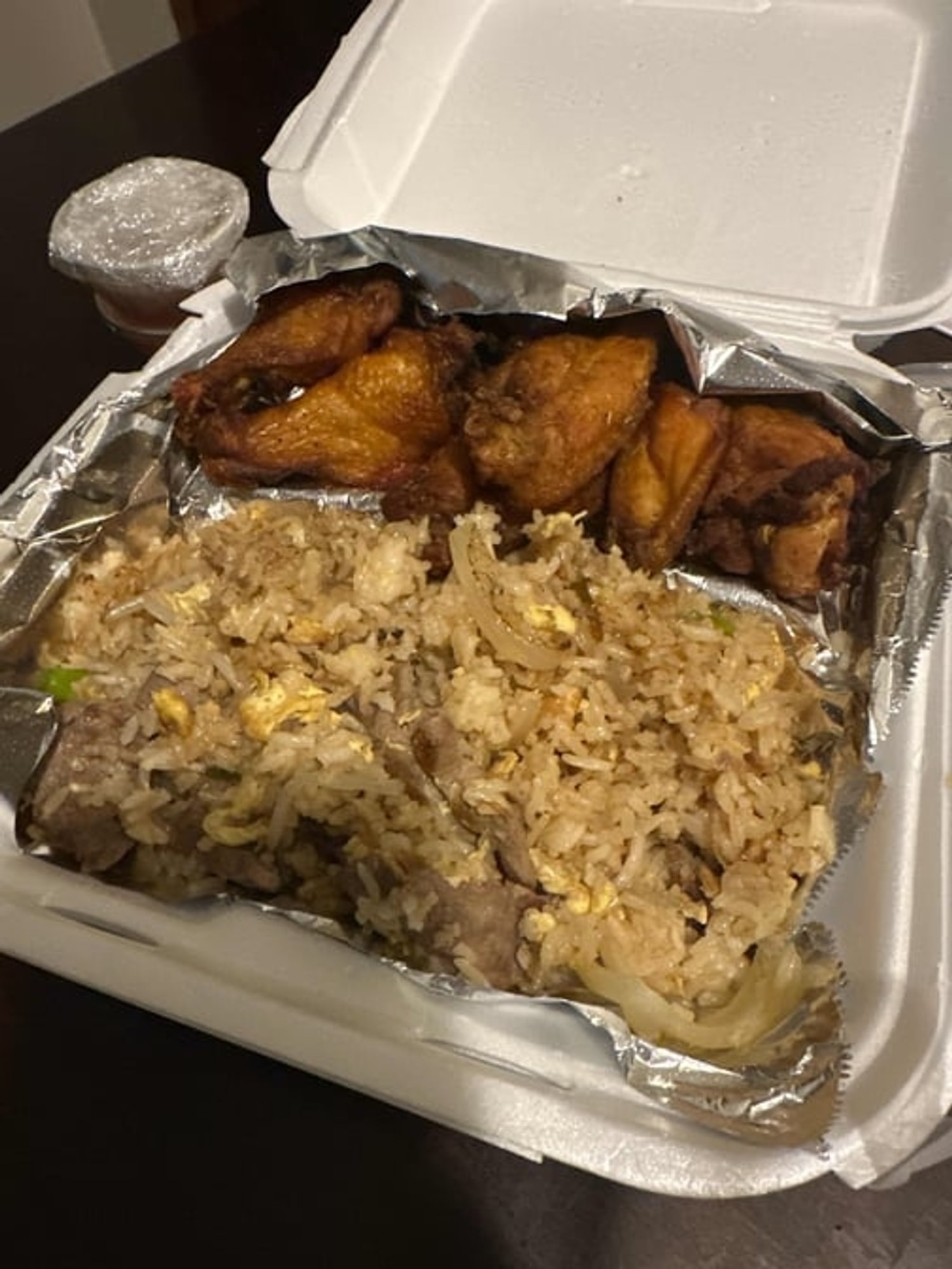 Wings With Beef Fried Rice