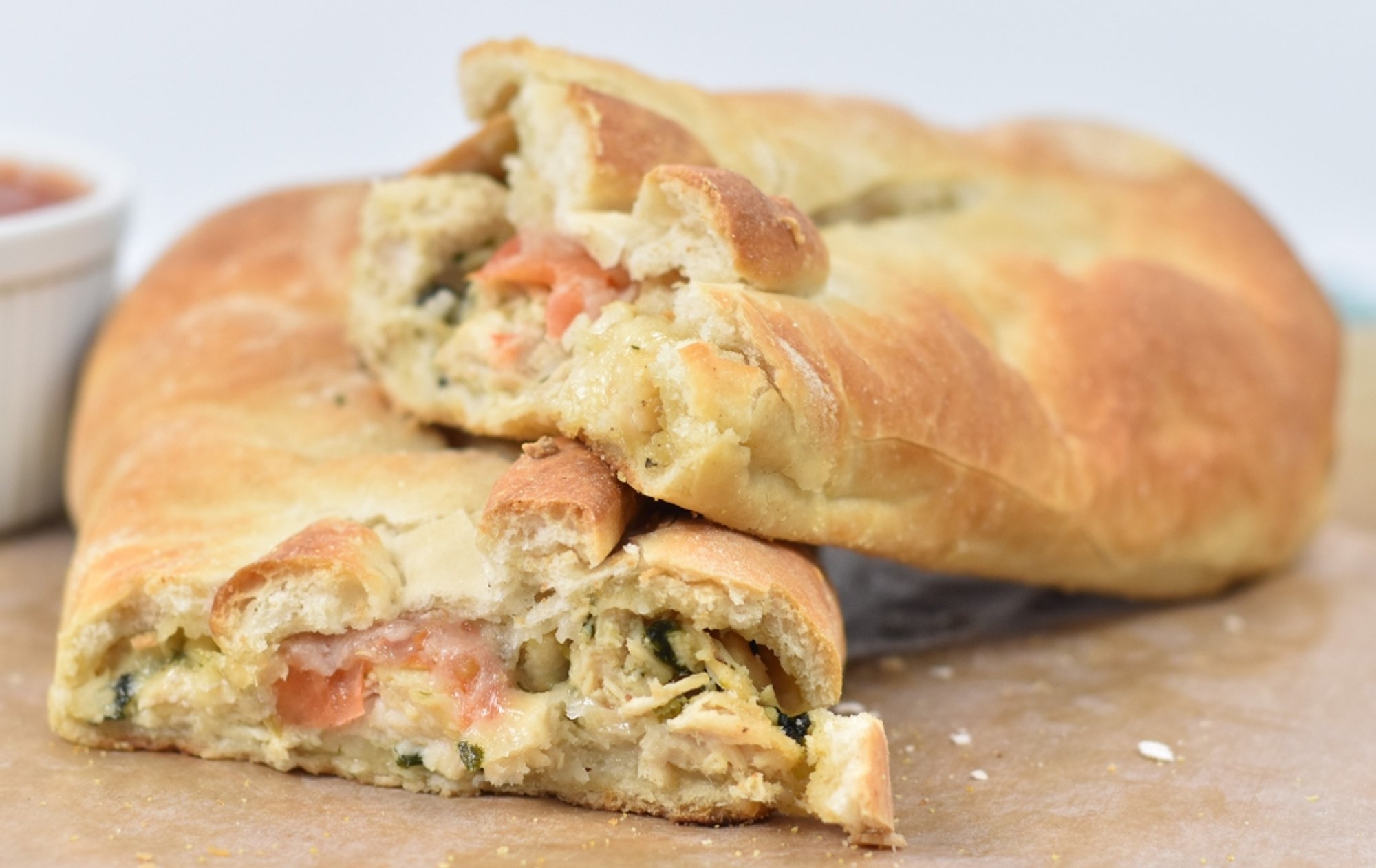 Chicken Florentine Stromboli - Bake at Home