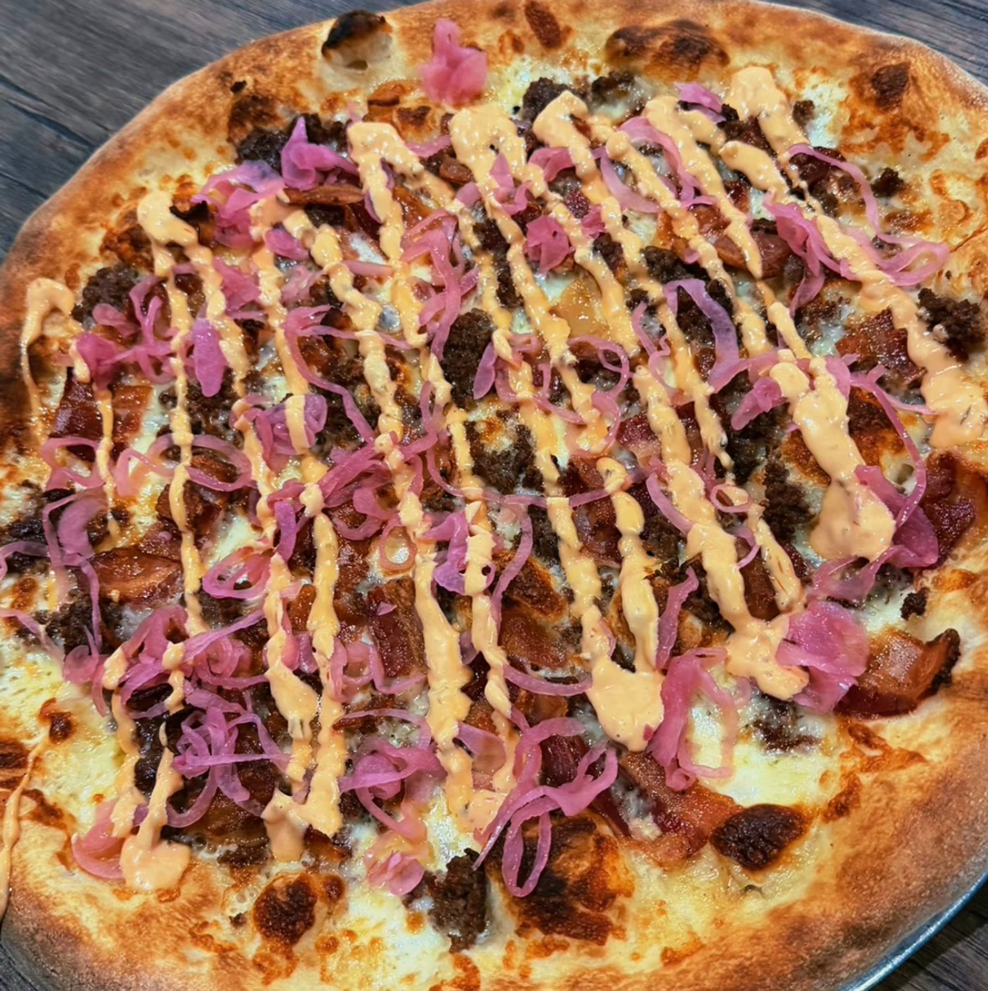 Pizza Of The Month Chef Special. The Bacon Cheeseburger.