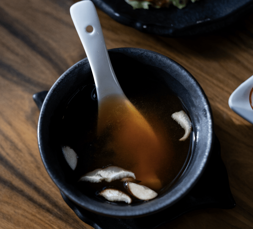 Miso soup with shiitake mushrooms