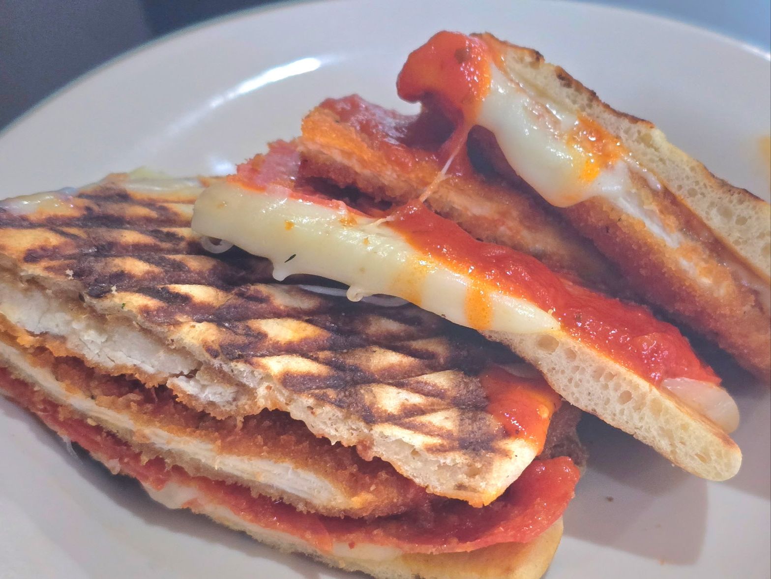 Chicken Parm Pepperoni Panini