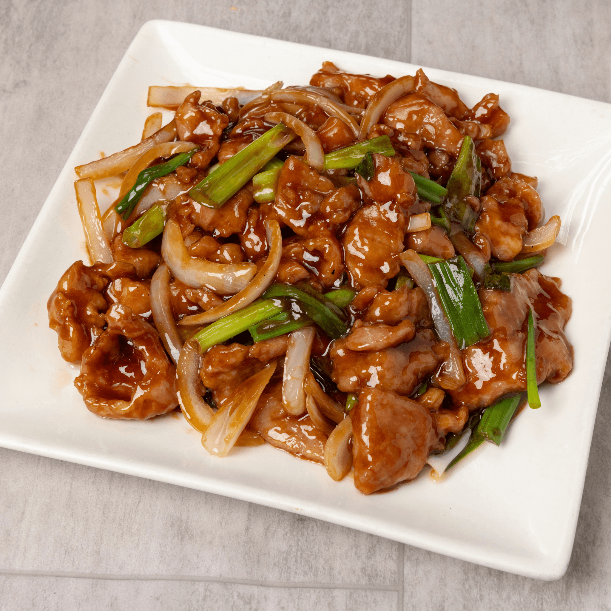 Sliced pork Mongolian style (lunch) / 葱爆猪肉(午)