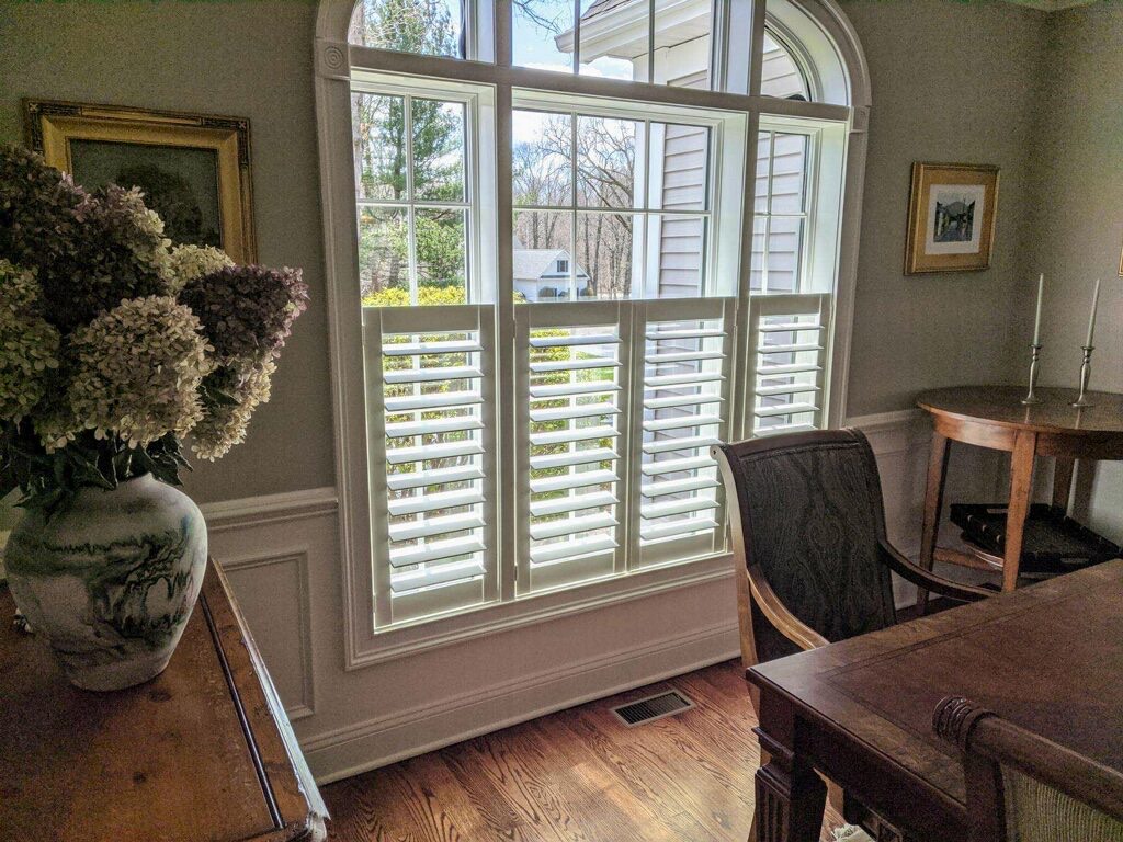 Cafe Shutters for a home in Clinton, Connecticut.