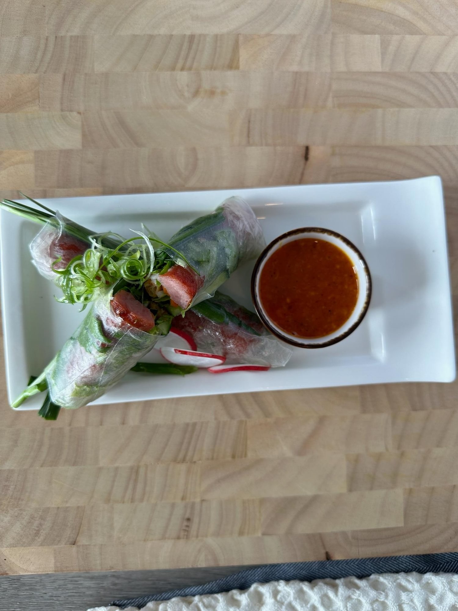 Pork Sausage Spring Rolls (nem nuong cuon)