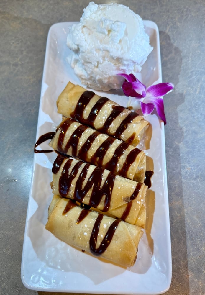 Fried Banana with Homemade Coconut Ice Cream