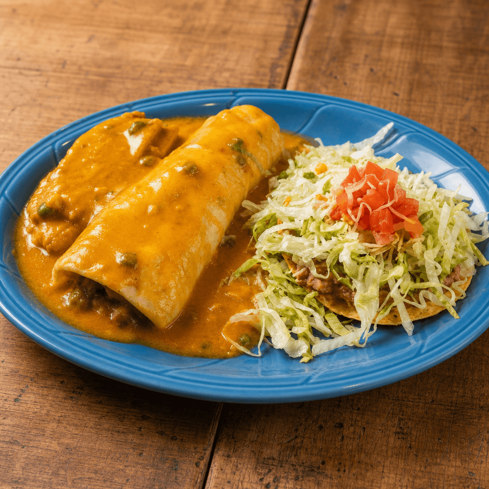 4. Chicharron Burrito, Bean Tostada, & Pork Tamale
