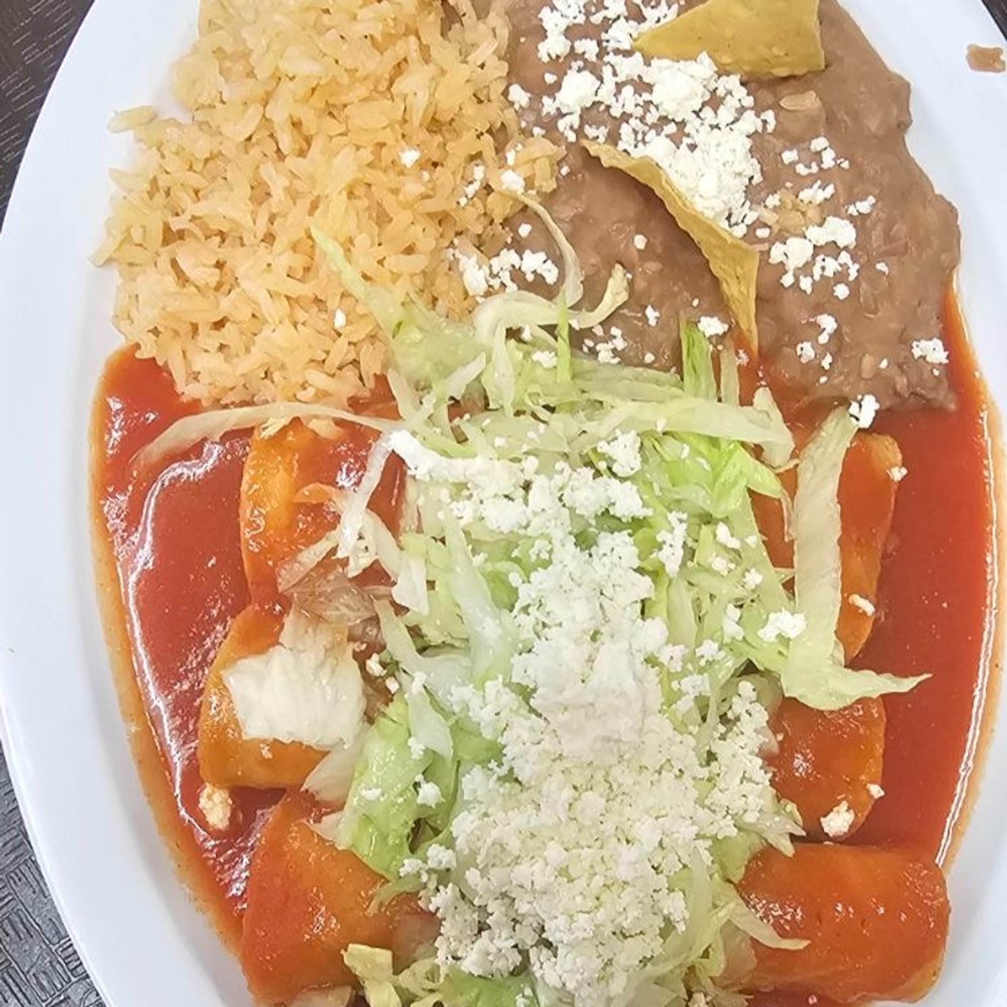 Plate-3 Enchiladas Rojas De Carne