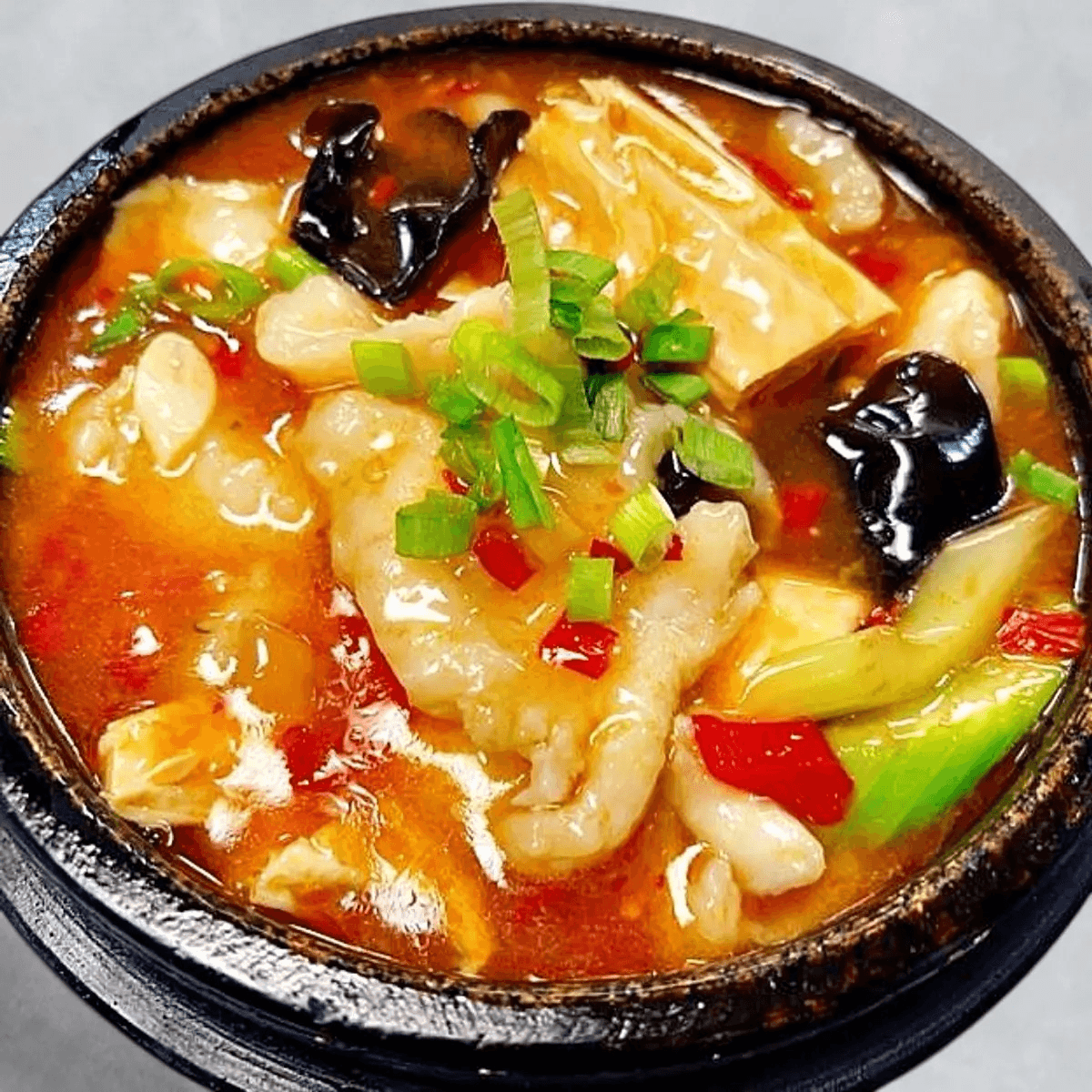 Stone Pot Fish Fillet with Pickled Chili Pepper 石锅山椒鱼片
