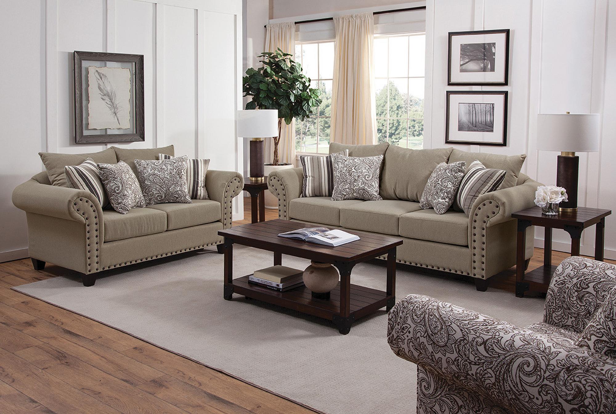 Eleanor Sofa, Loveseat, & Accent Chair - Beige
