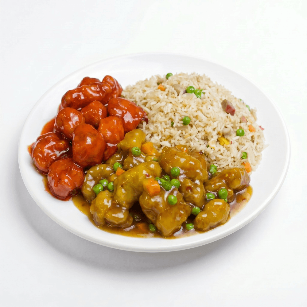 C9. Garlic Chicken & Sweet Sour Pork / 鱼香鸡, 甜酸肉 (套餐)