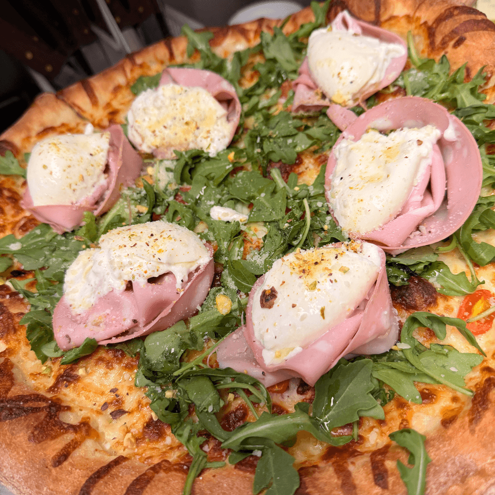 Mortadella and Burrata Pizza