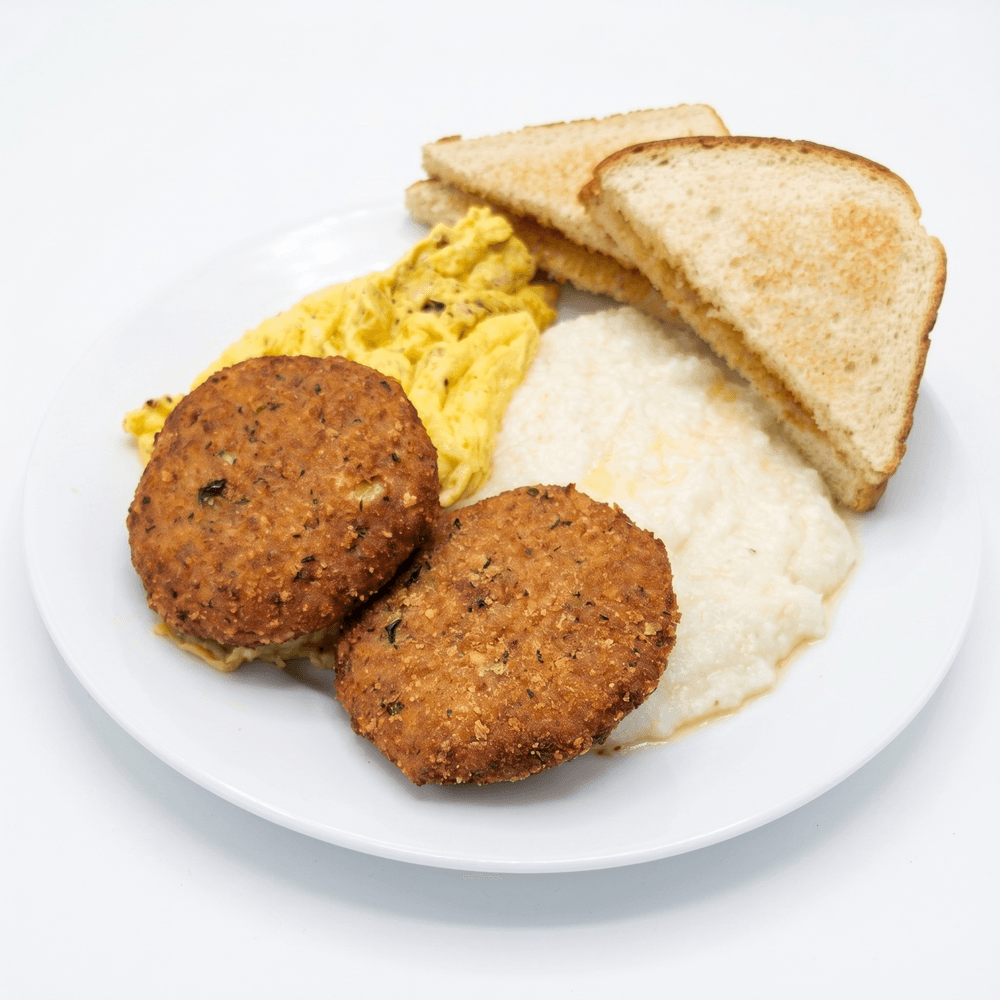 Salmon Croquettes Breakfast Platter