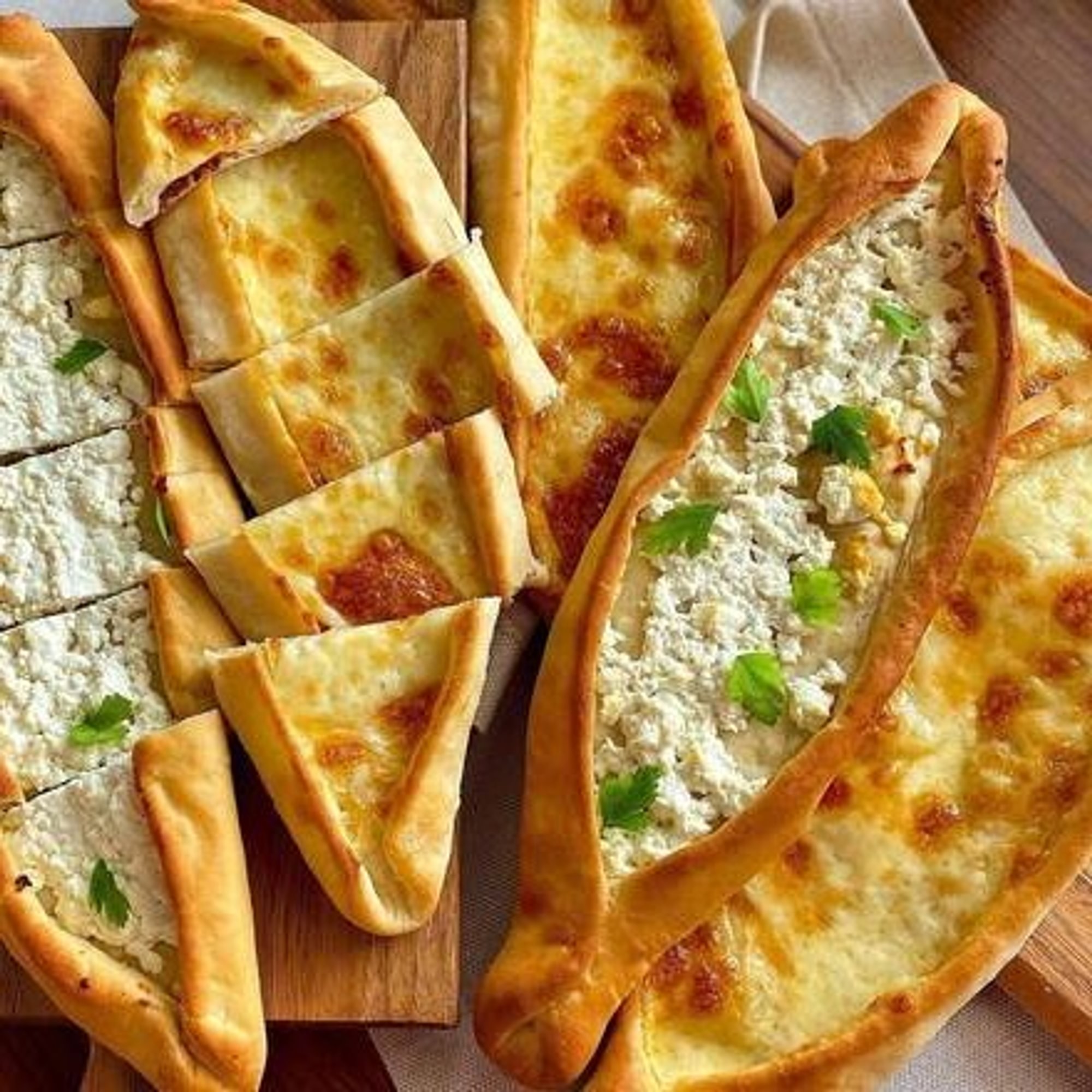 Beyaz Peynirli Ve Kasarli Pide