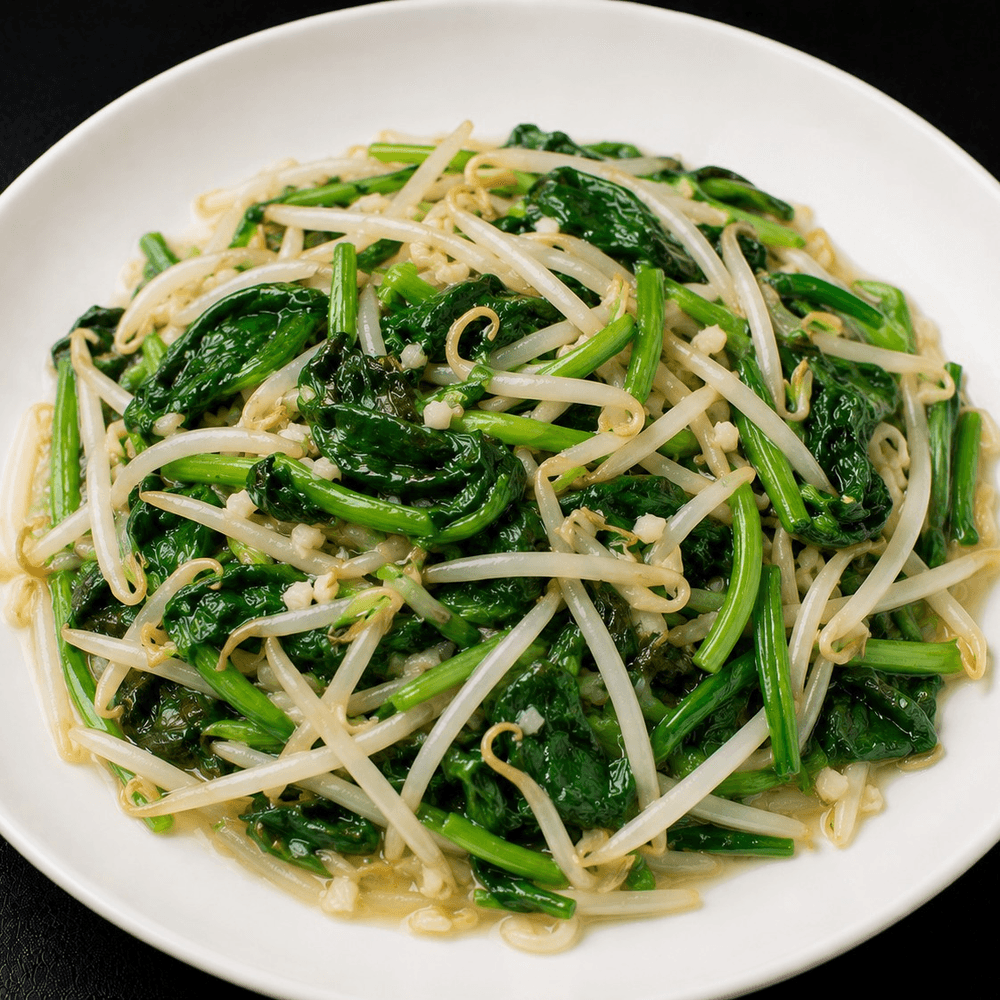 Stir-Fry Spinach and Beansprouts (lunch)