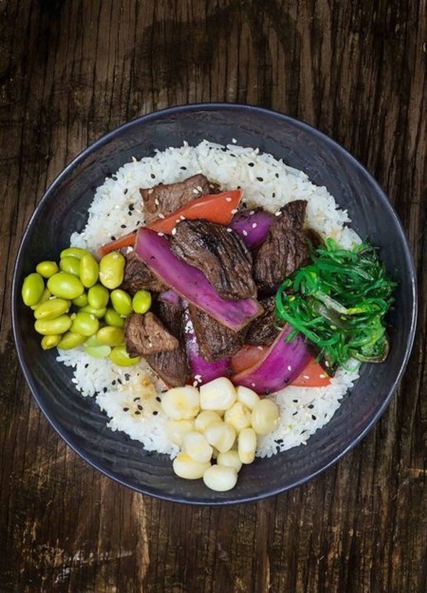 Poke Lomo Saltado with Our Spicy Mayo