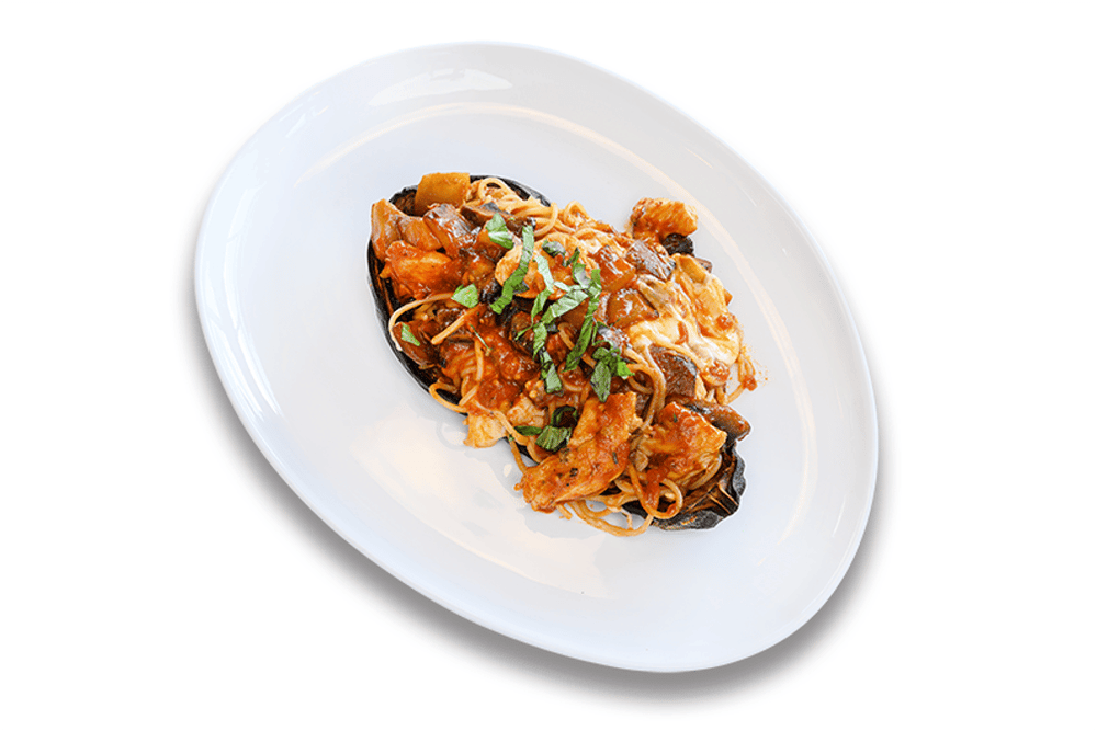 Eggplant Boat Pasta