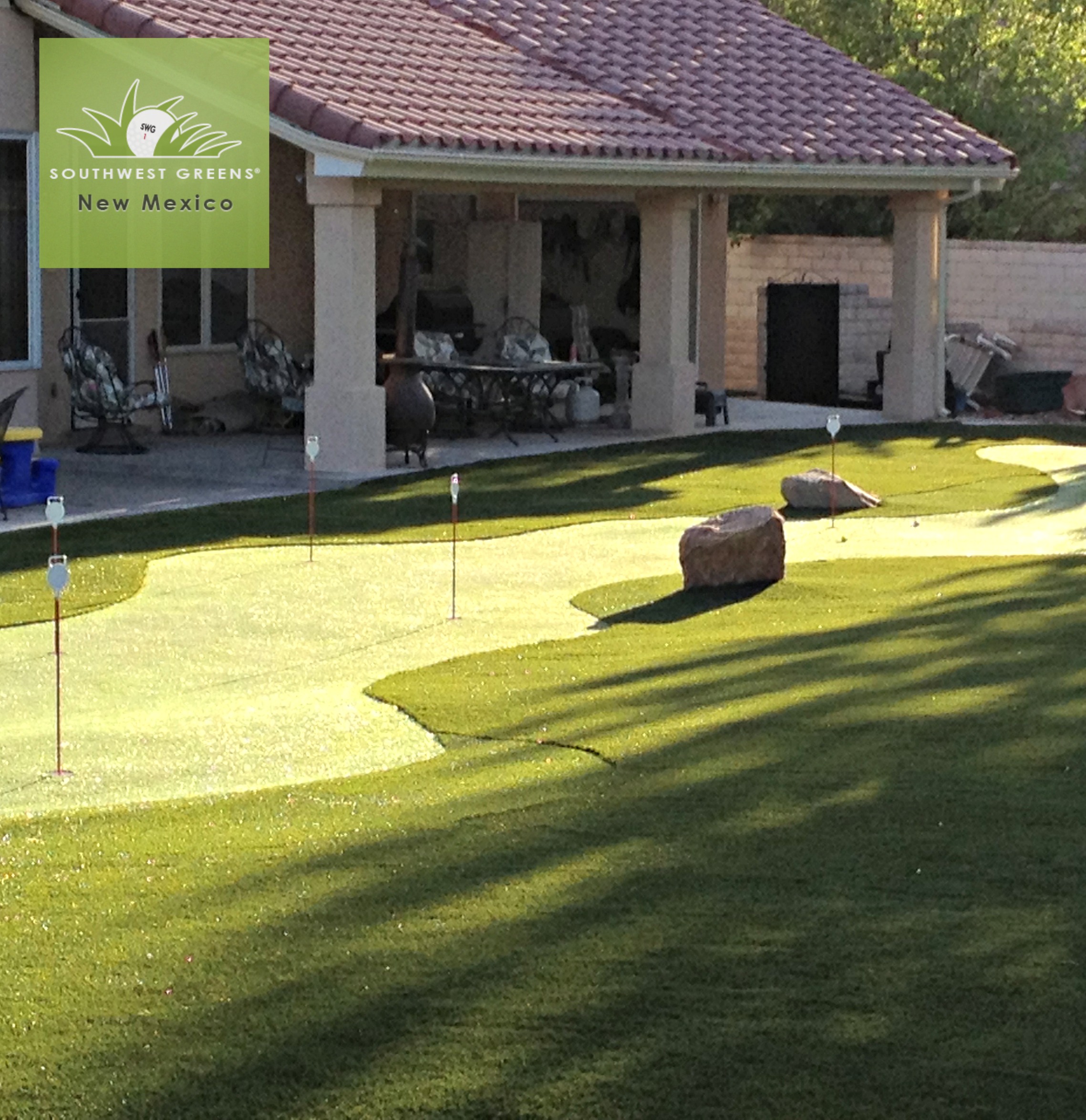 Our artificial grass creates a putting surface that mimics the surface you'd find at your favorite golf course.