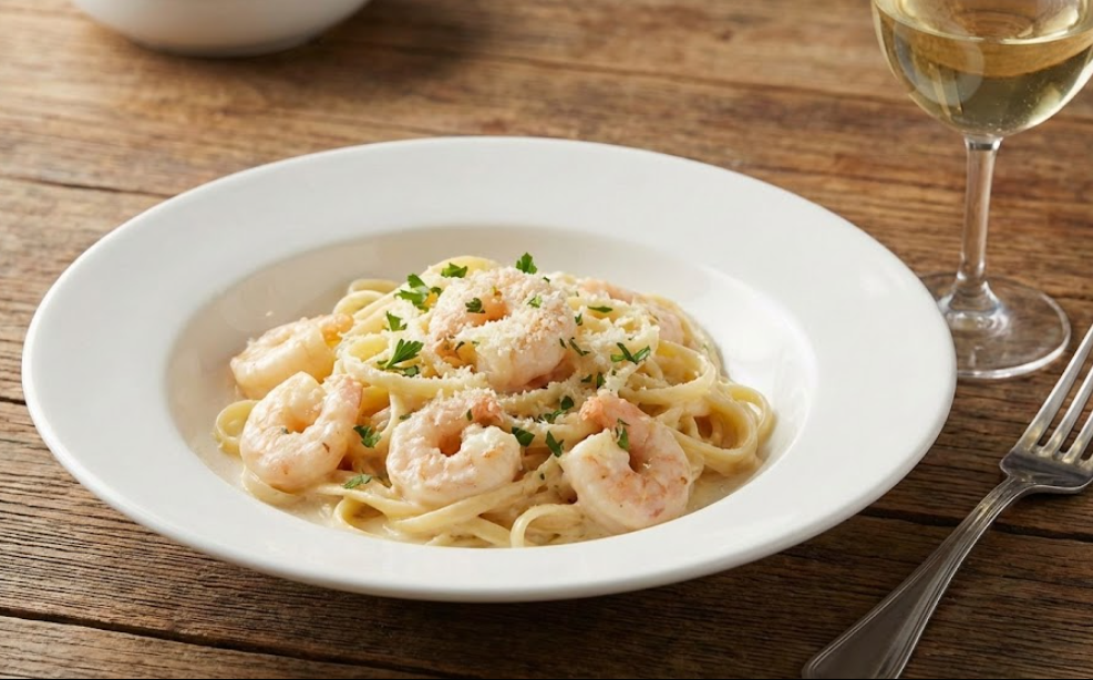 NOLA Shrimp Alfredo Pasta