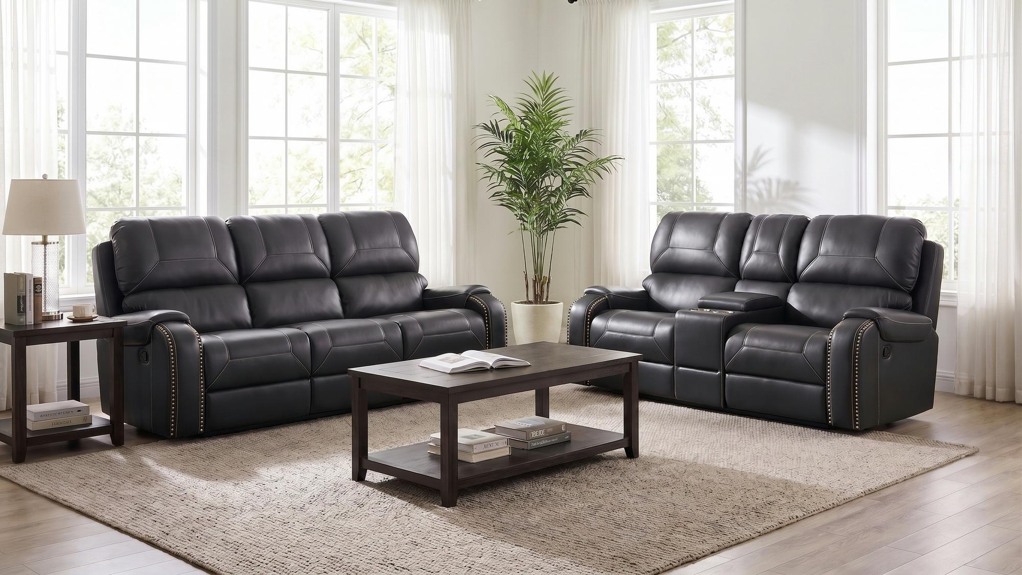 Winslow Grey Reclining Sofa & Reclining Loveseat