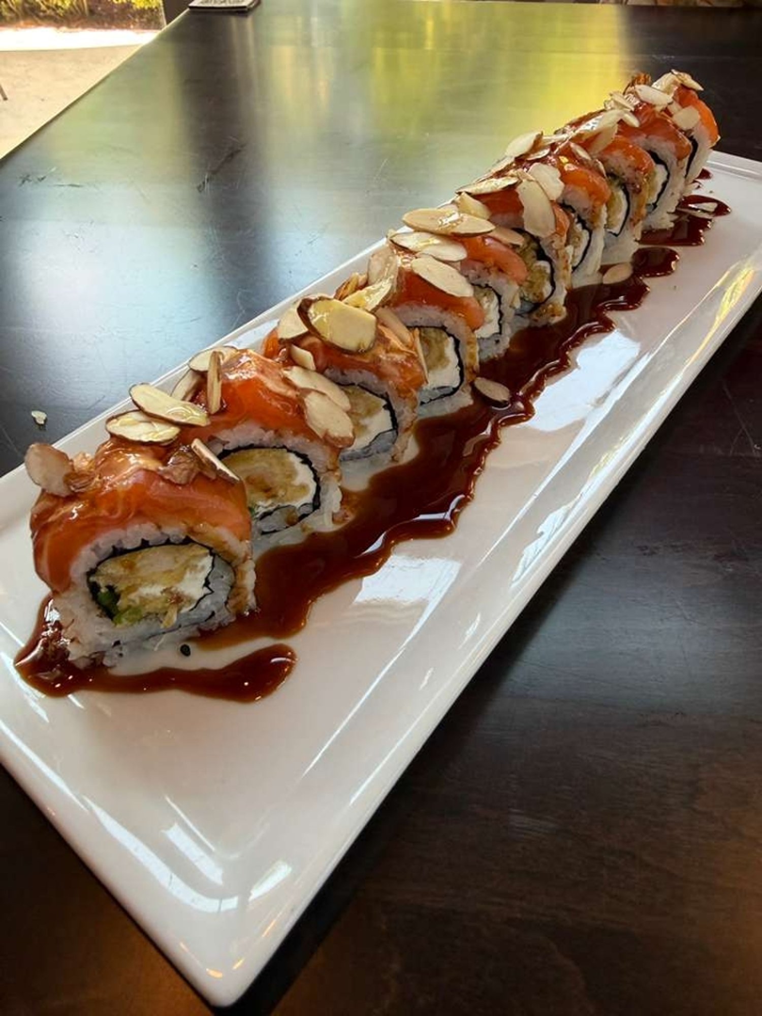 Honey Salmon Crunch Roll