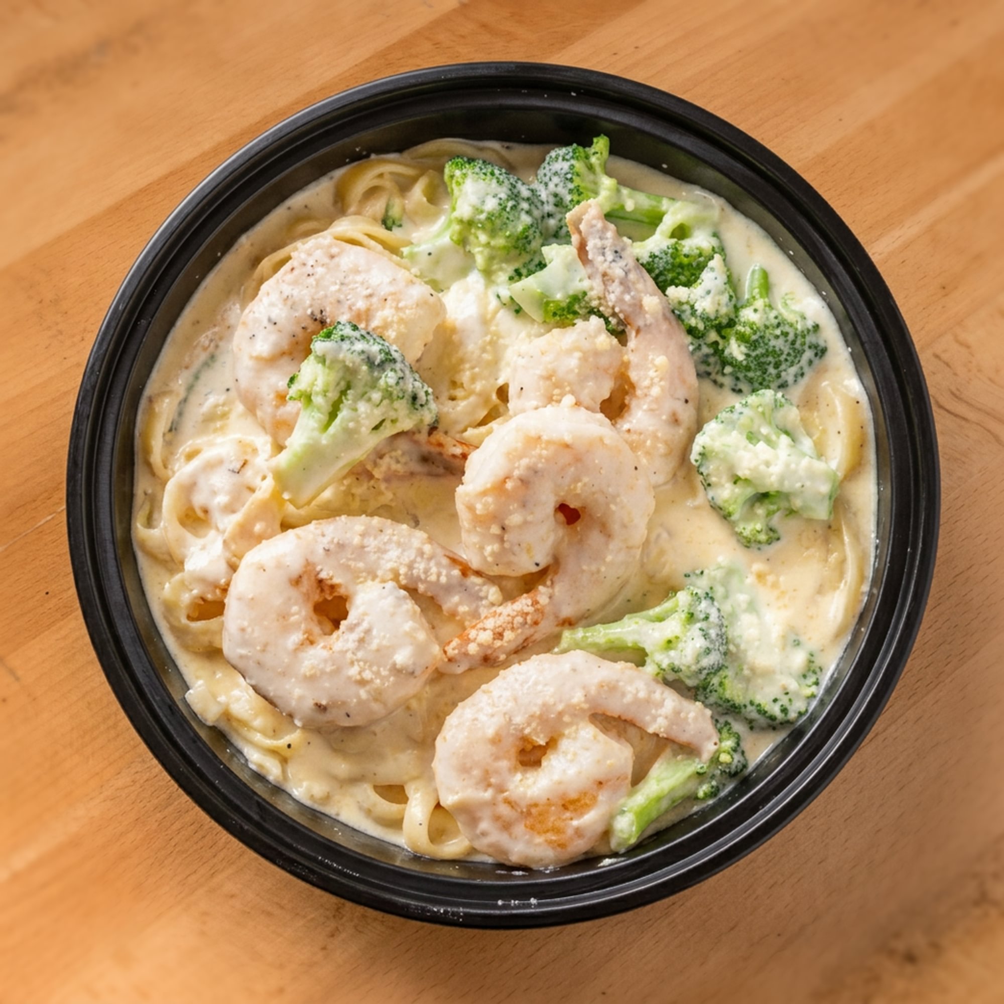 Shrimp Alfredo Over Pasta