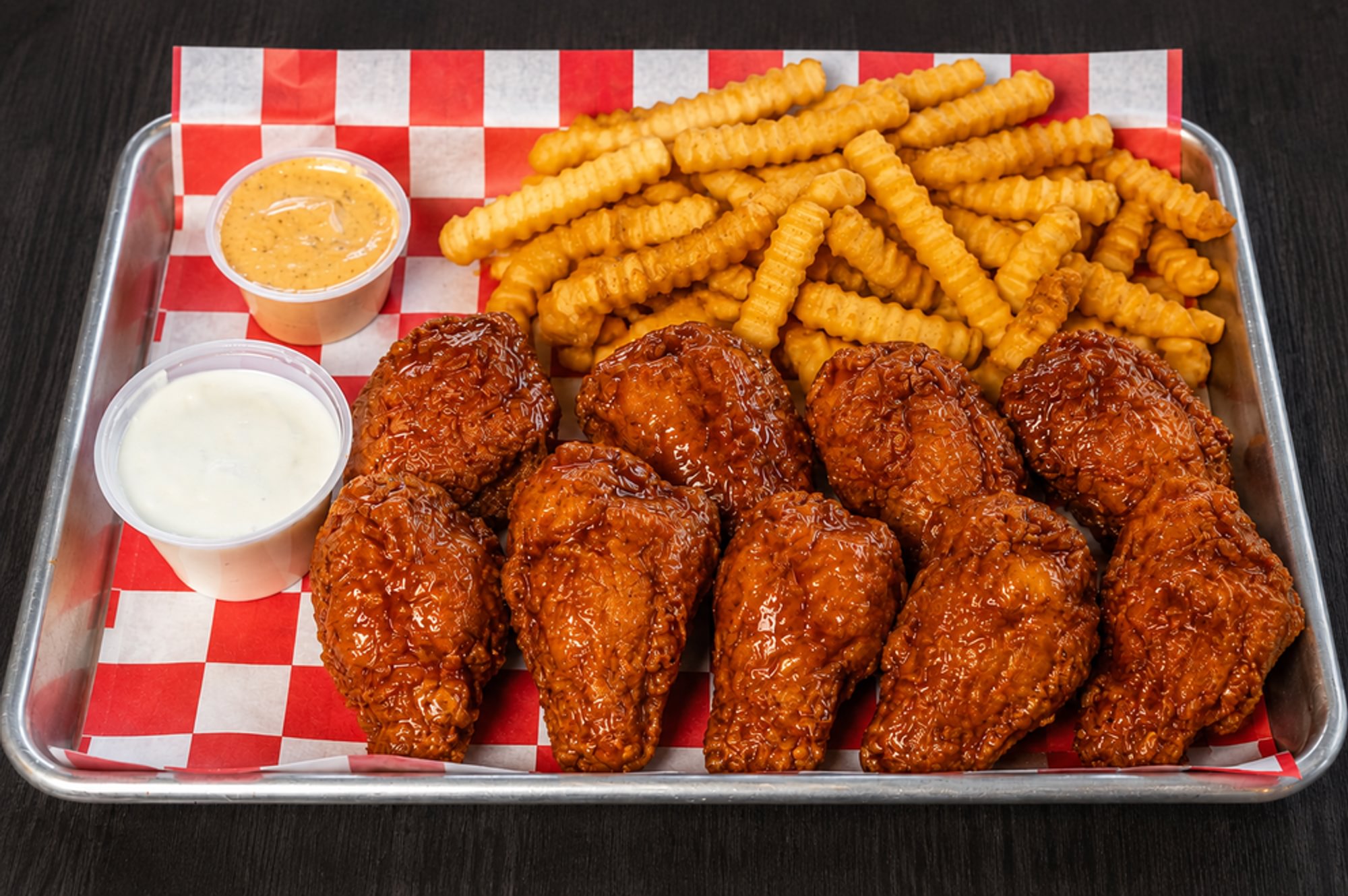 10 Jumbo wings with fries