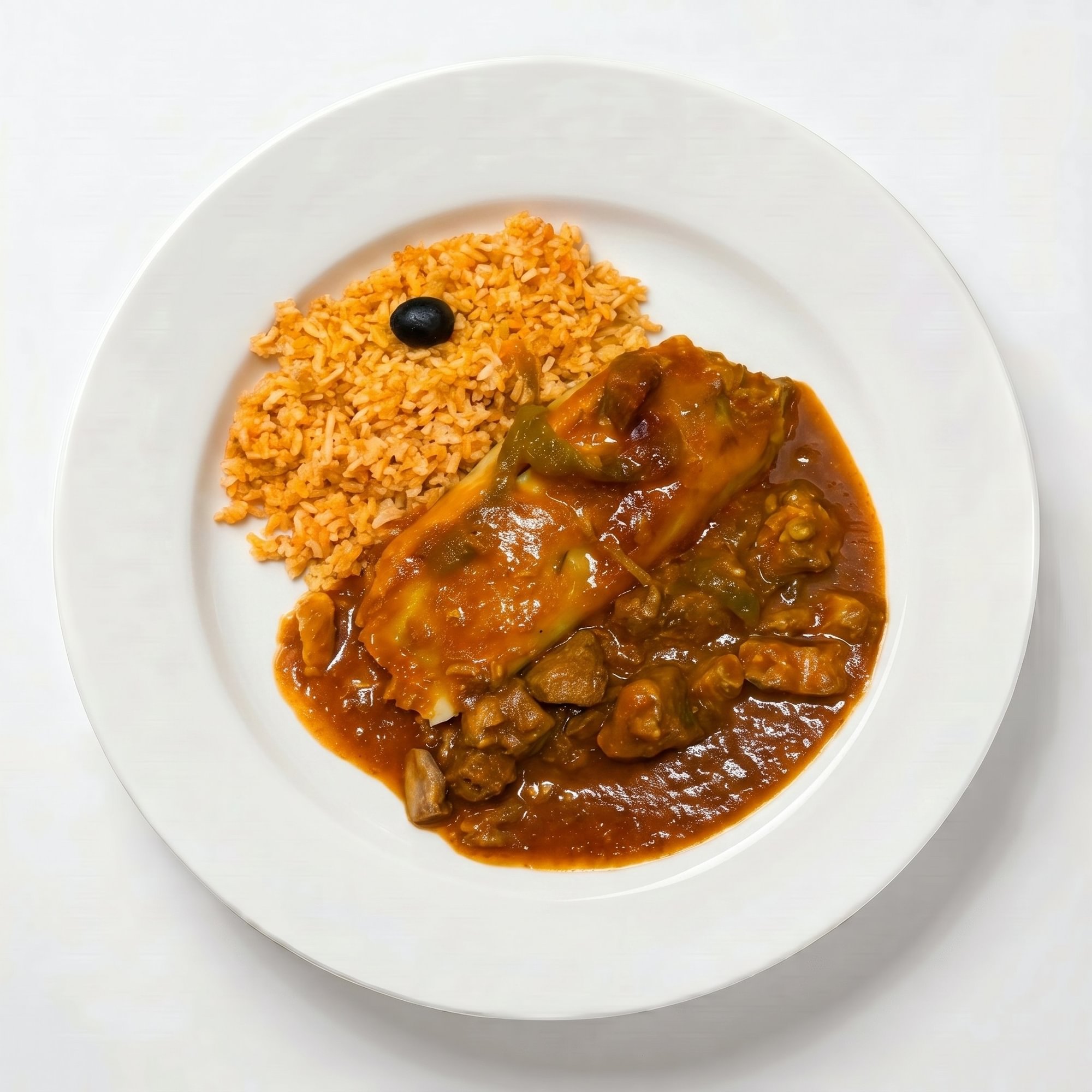 19. Chile Verde, Tamal de Puerco, Arroz o Frijoles (Chili Verde, Pork Tamale, Rice or Beans)