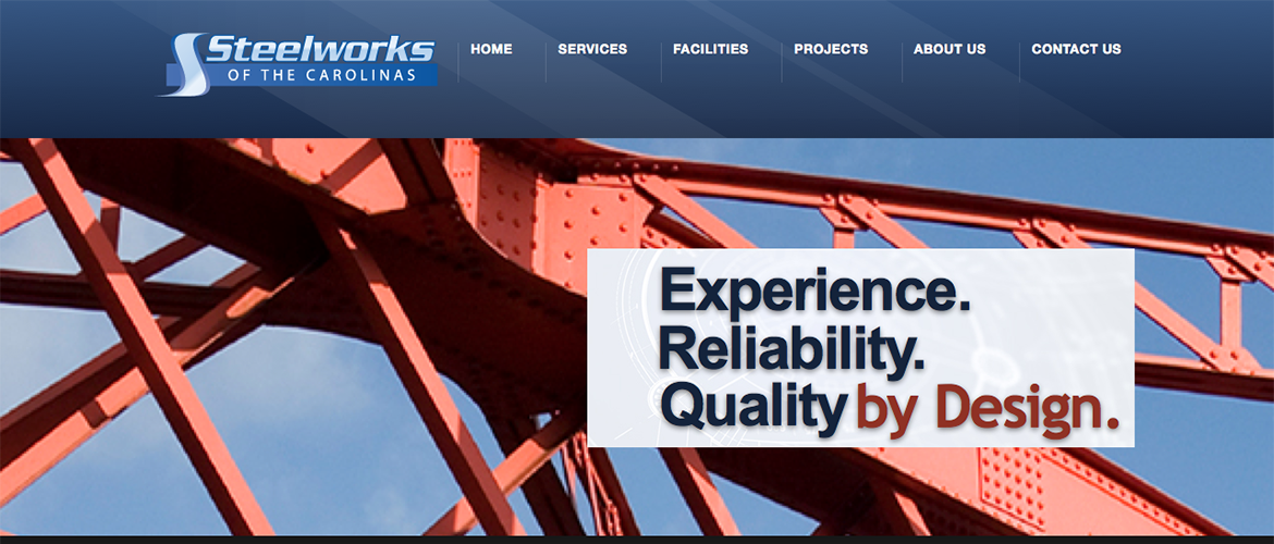 Web Design for Steelworks of the Carolinas.