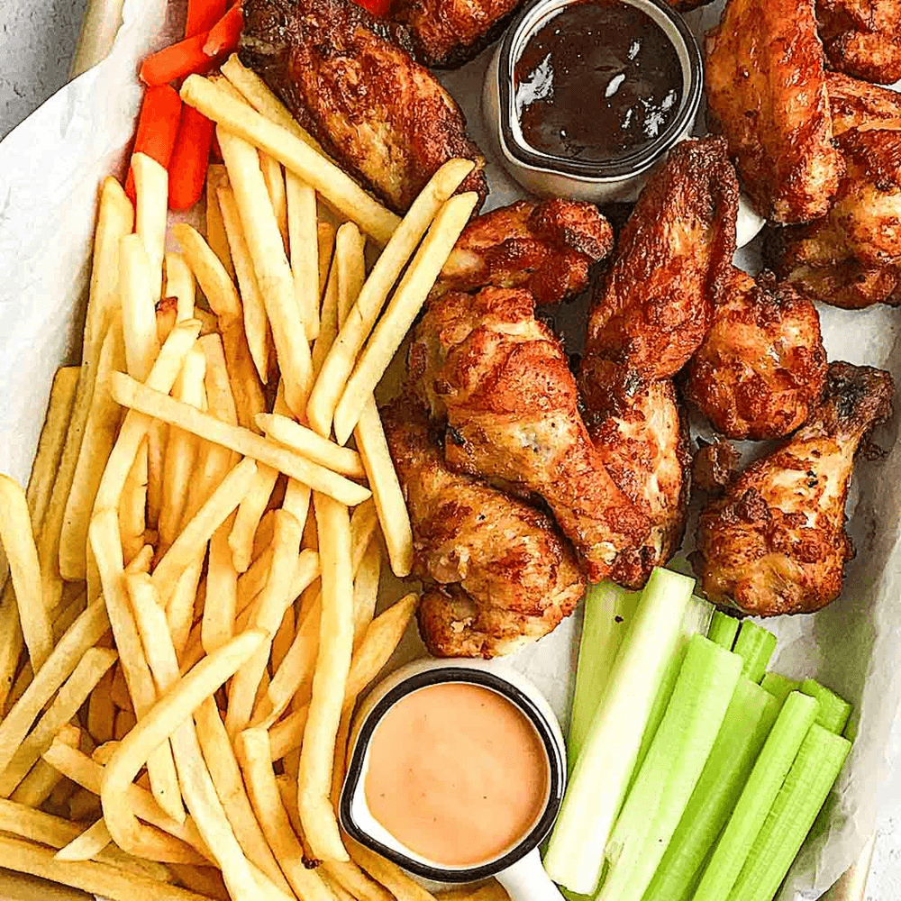 10 Pc Medium Wings With Fries