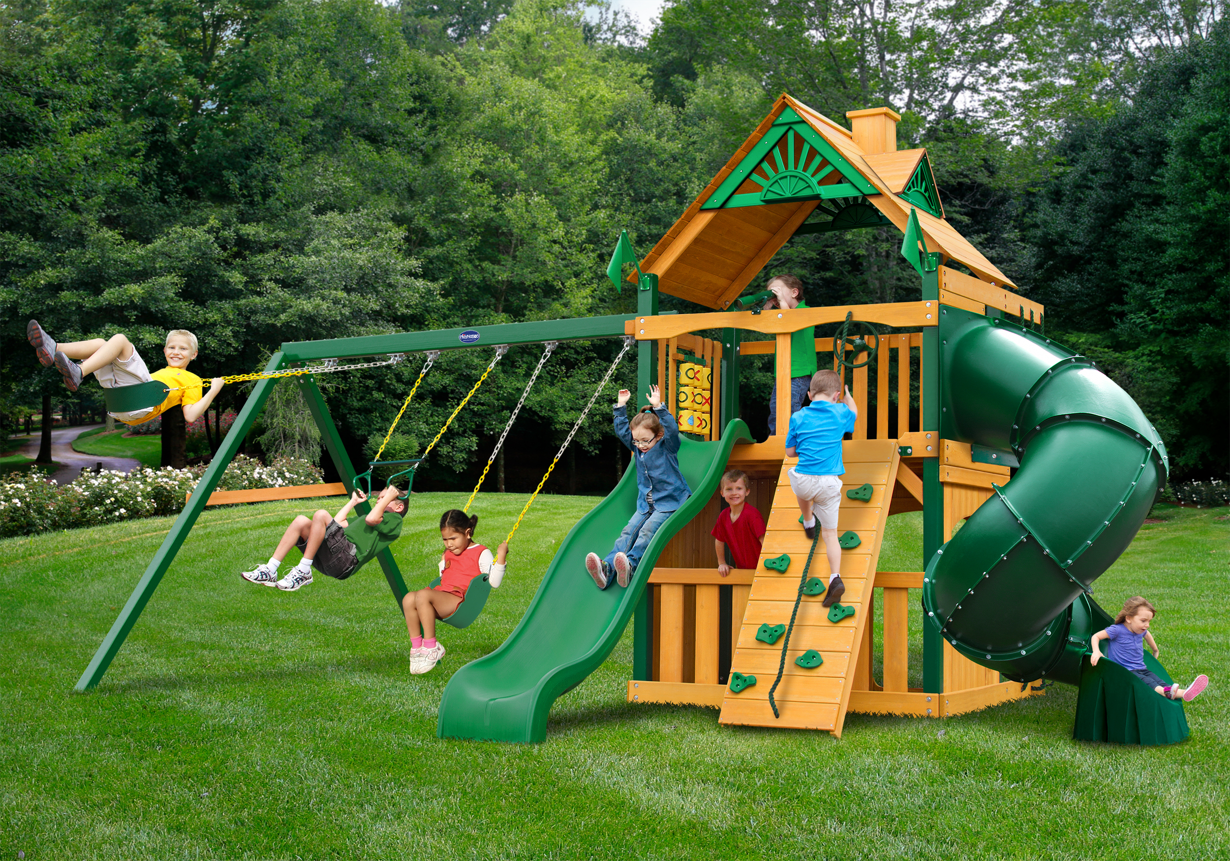 Horizon Clubhouse w/ Tube Slide Wood Roof