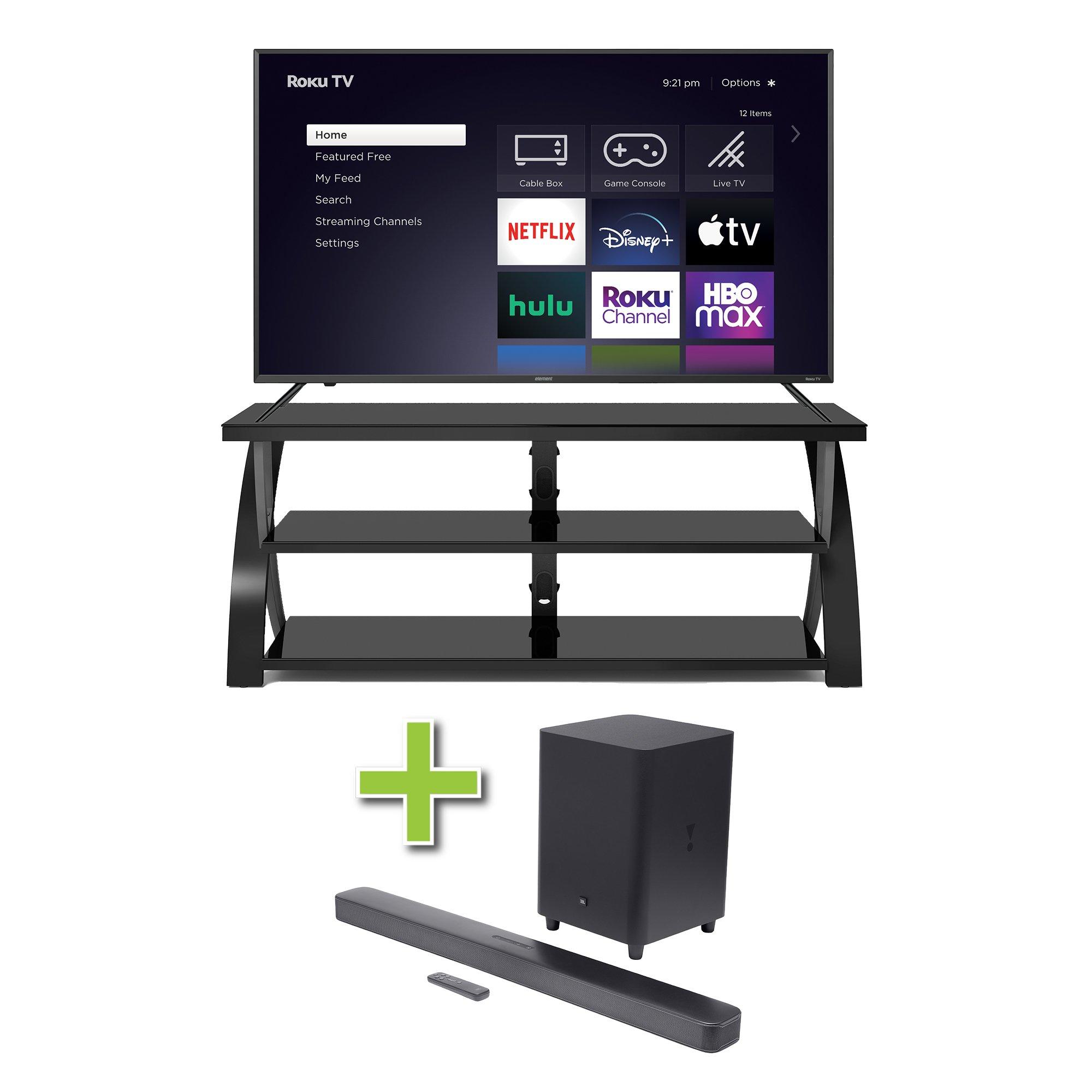 50" Element TV w/ Soundbar & TV Stand