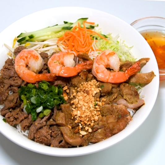 Combo Vermicelli Bowl - Shrimp, Beef & Chicken