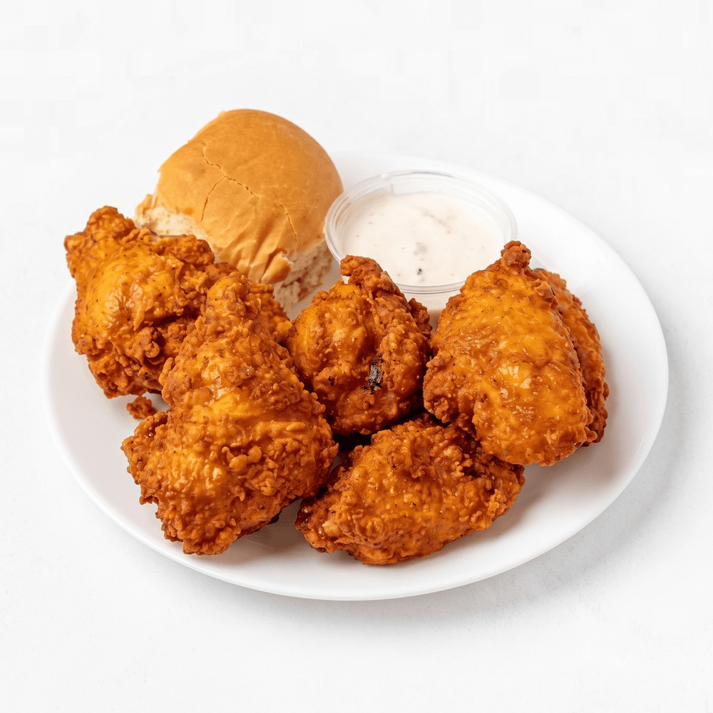 6 pc Hot Wings with a Roll