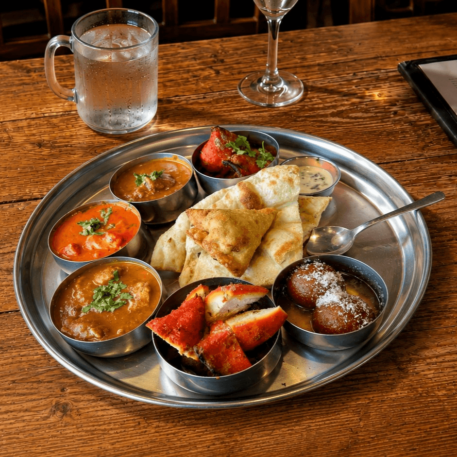 Vegetarian & Non-Vegetarian Mixed Thali for 2