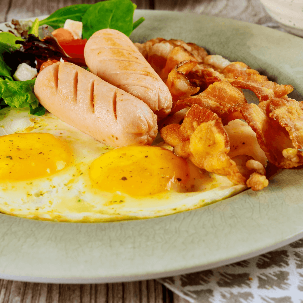 3 Eggs, 2 pcs Bacon & 1 pc Sausage