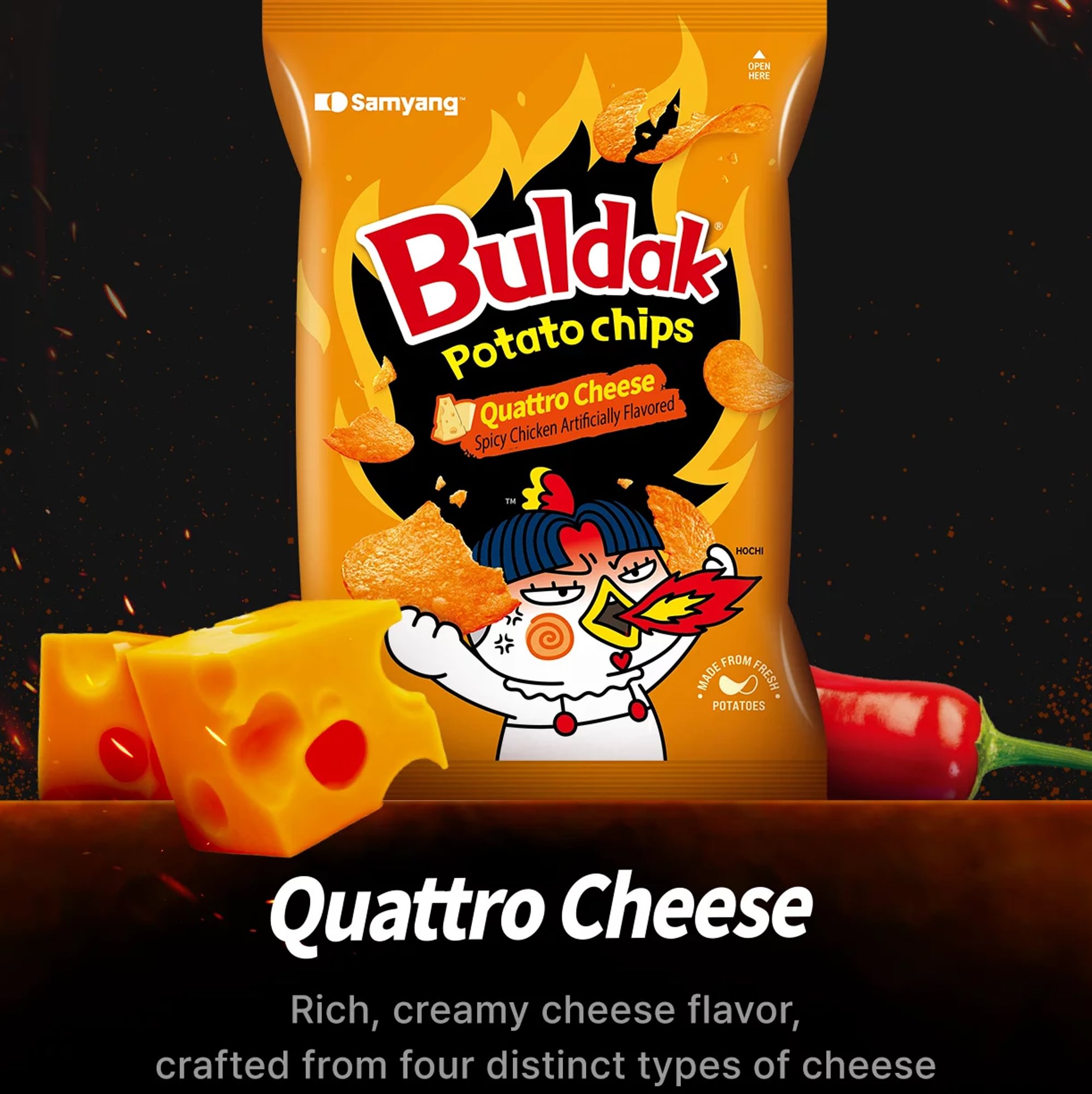Buldak Quattro Cheese Chips