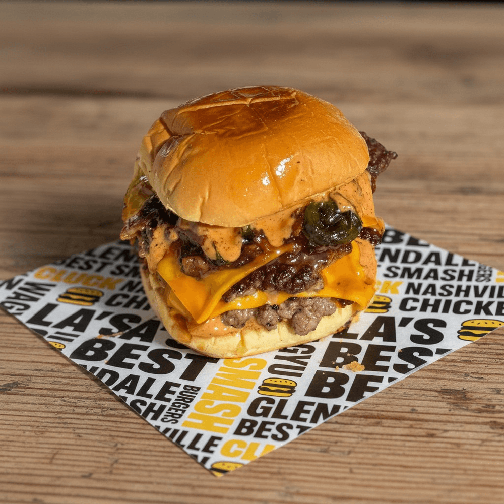 Candied Bacon Jalapeño Burger - Double Wagyu Patty Combo with Fries