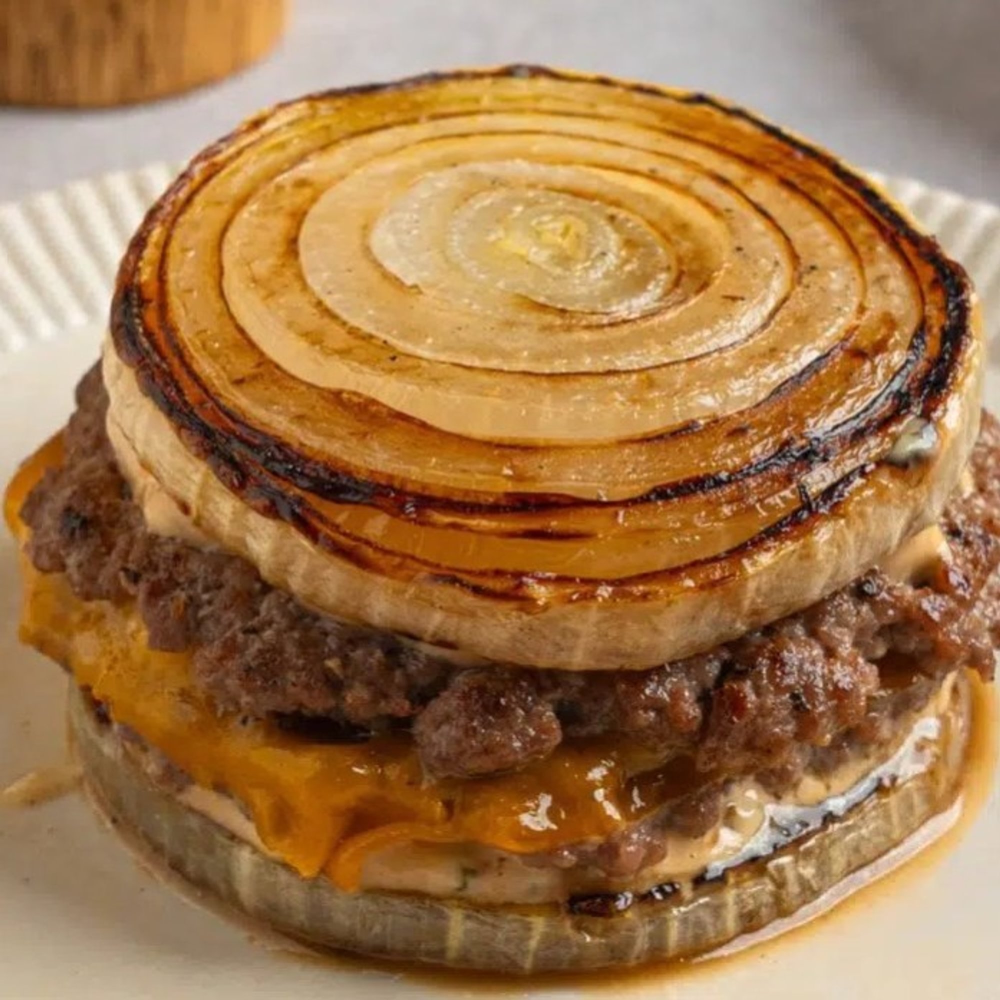 Impossible All-Onion Vegan Smash Burger