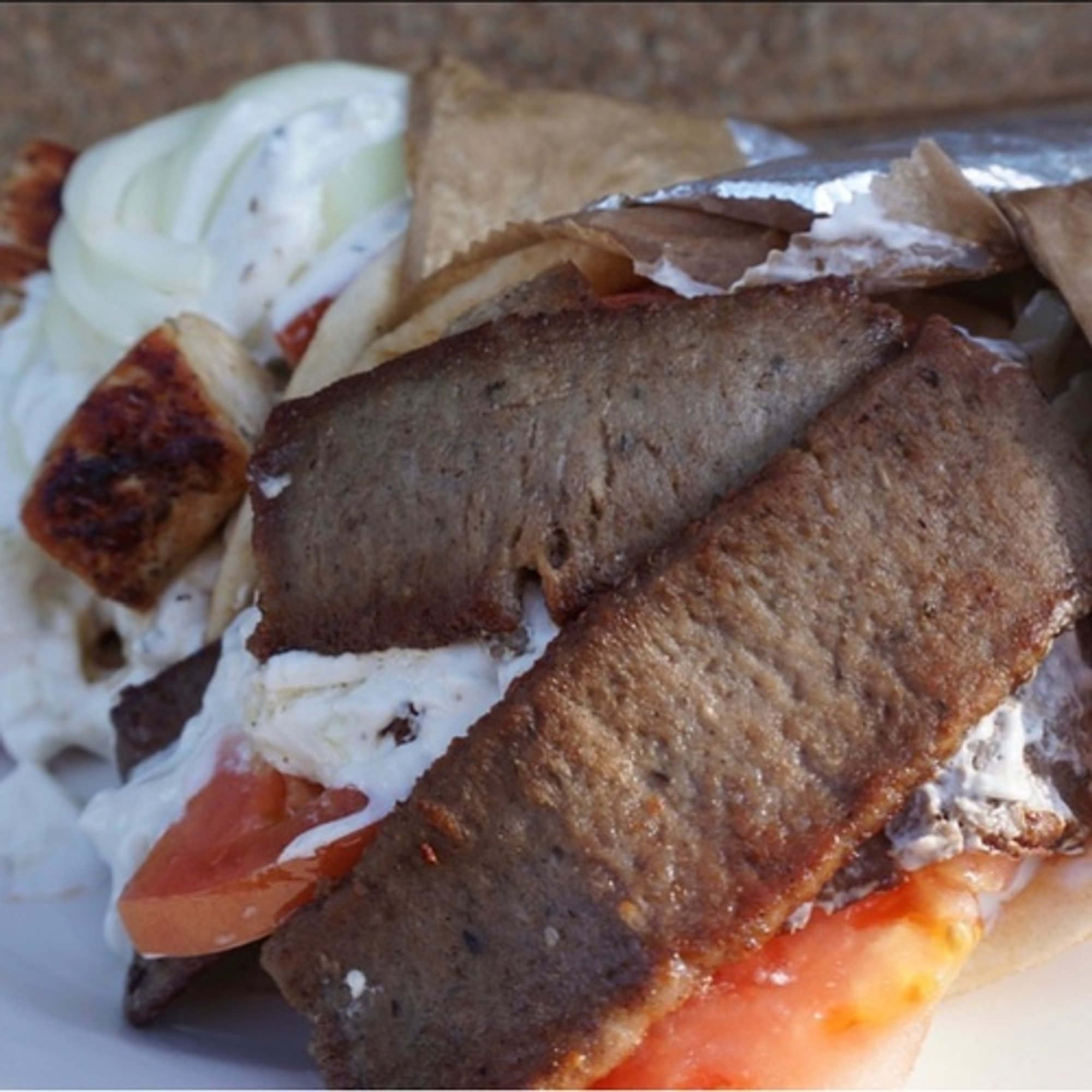 Beef and Lamb Gyro Sandwich