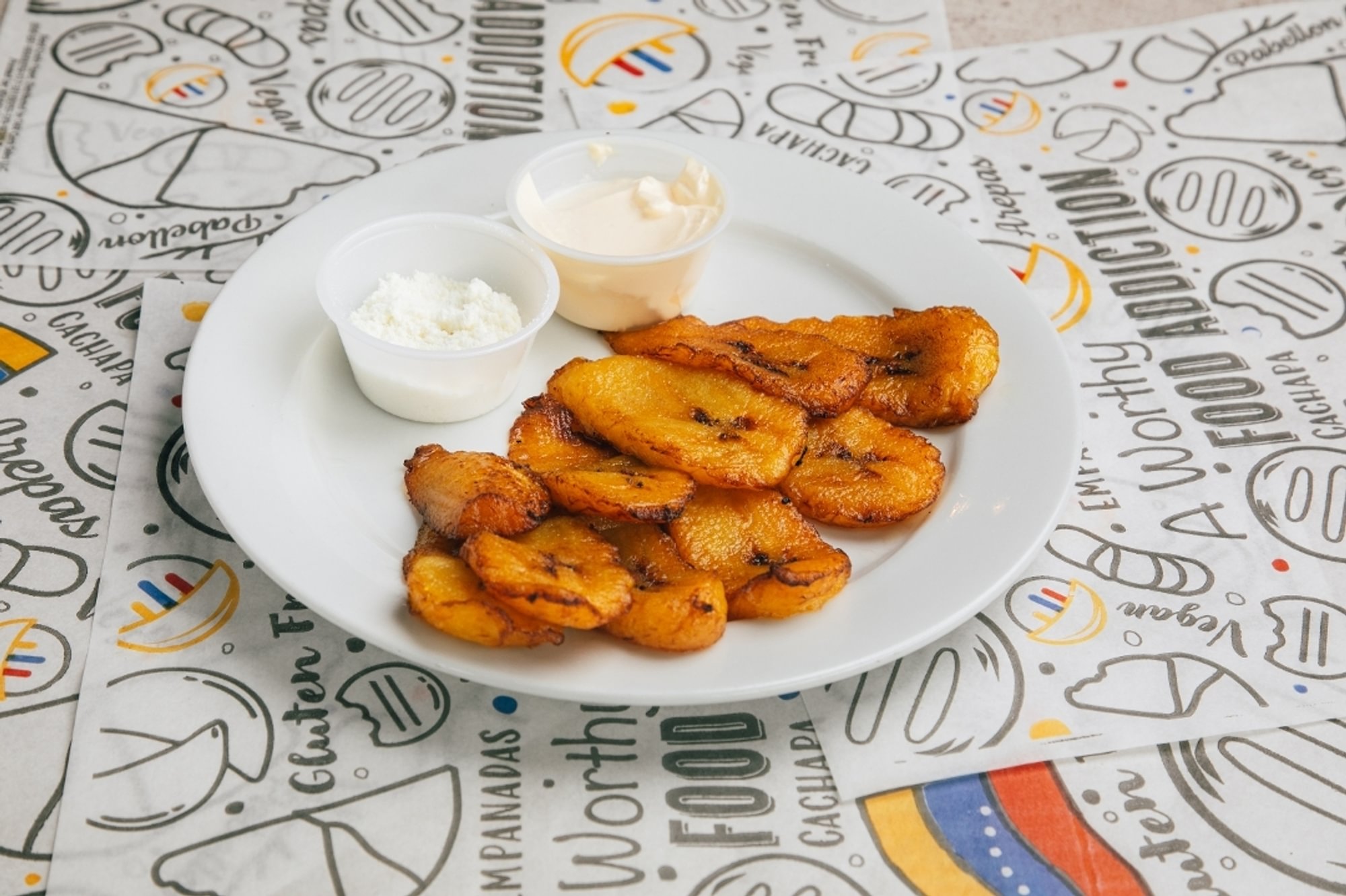 Fried Plantain, Cheese and Nata