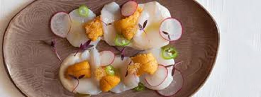 Seared Scallop with Uni and Caviar