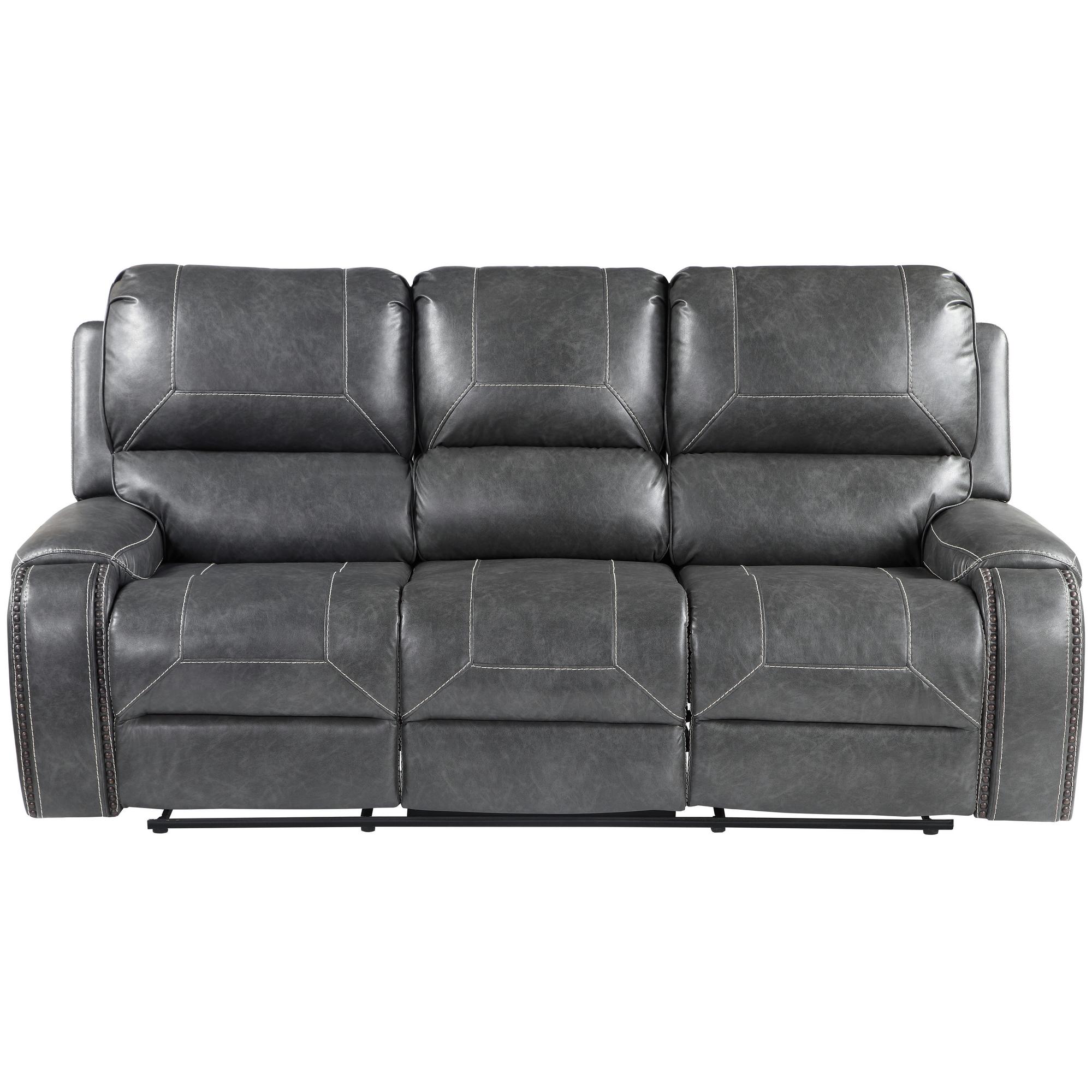 Keily Gray Reclining Sofa w/Drop Down Table