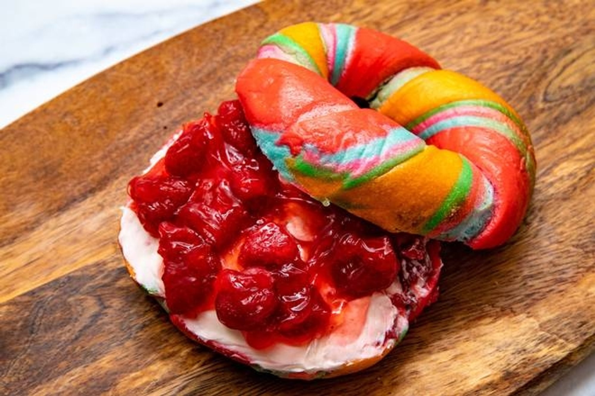 Strawberry Cc on a Bagel