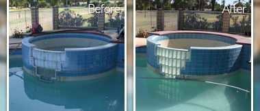 South Texas Pool Tile Cleaning Photo