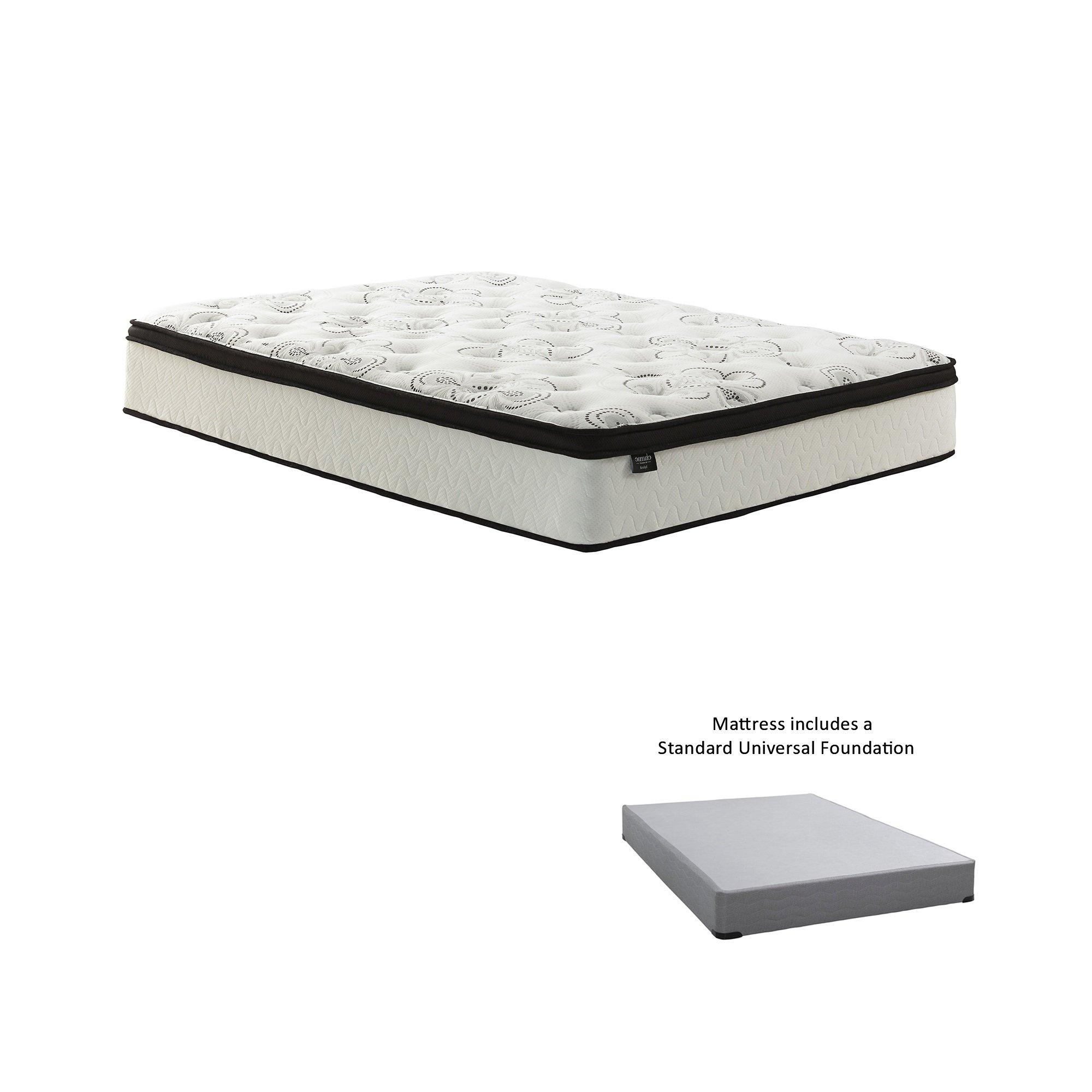 12" Euro Top Ultra Plush Full Hybrid Mattress in a Box with 9" Foundation